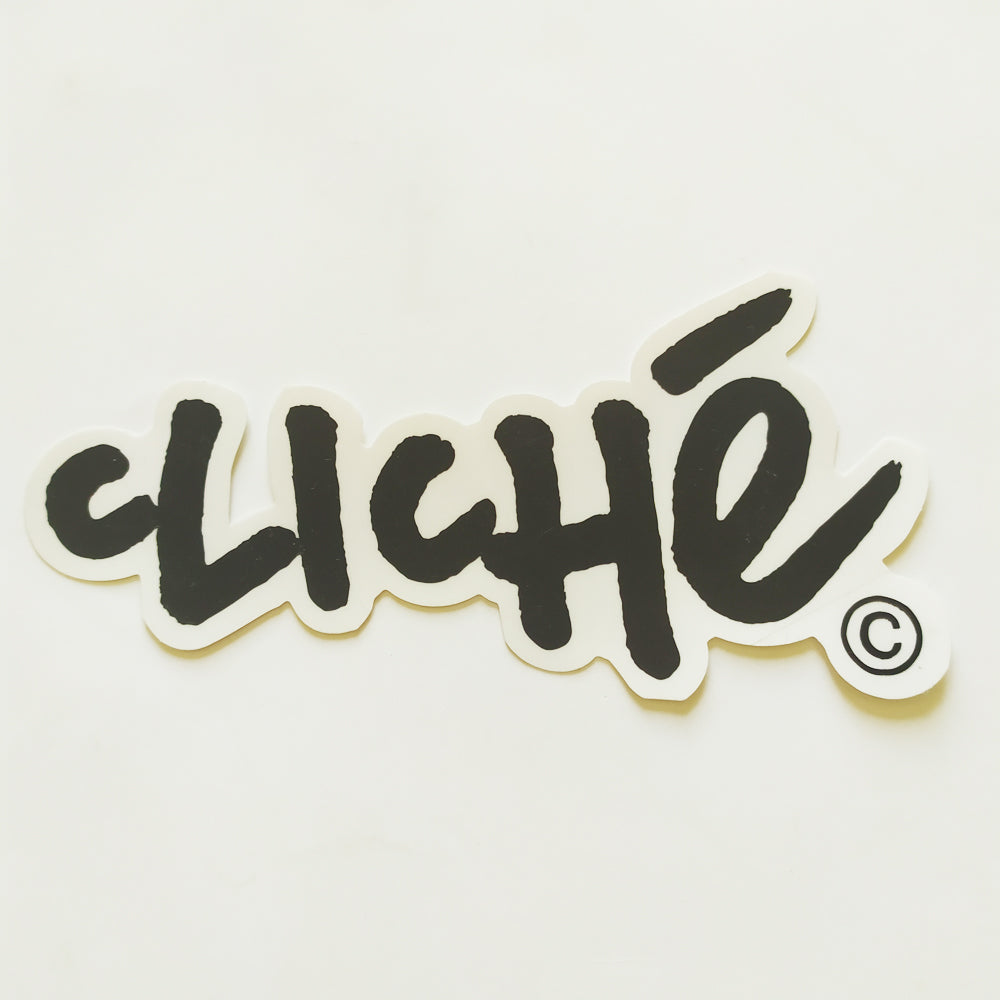 Cliche Logo Skateboard Sticker - 12.5cm across approx - SkateboardStickers.com