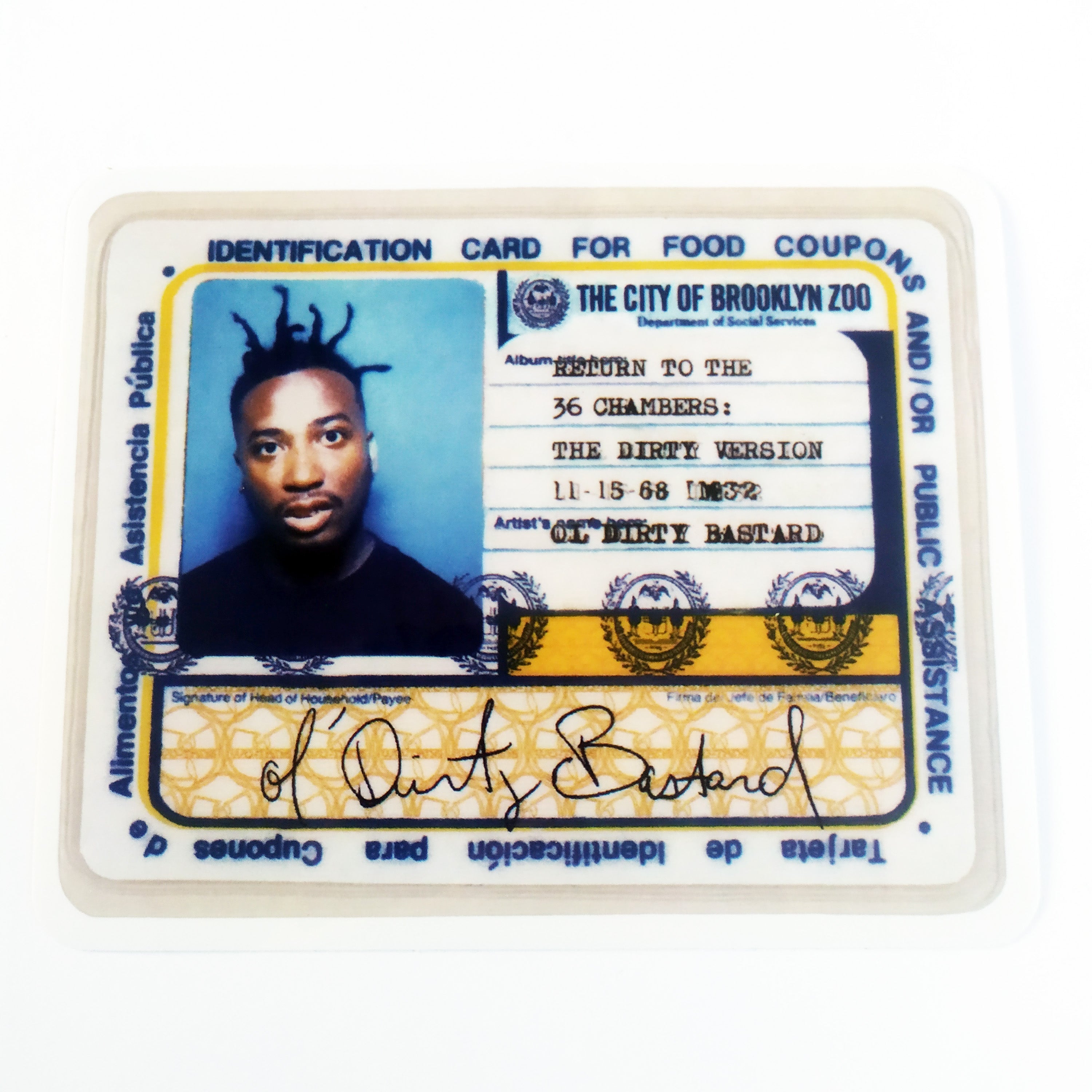 Color Bars X OL' DIRTY BASTARD™ I.D. Card Skate Sticker Small