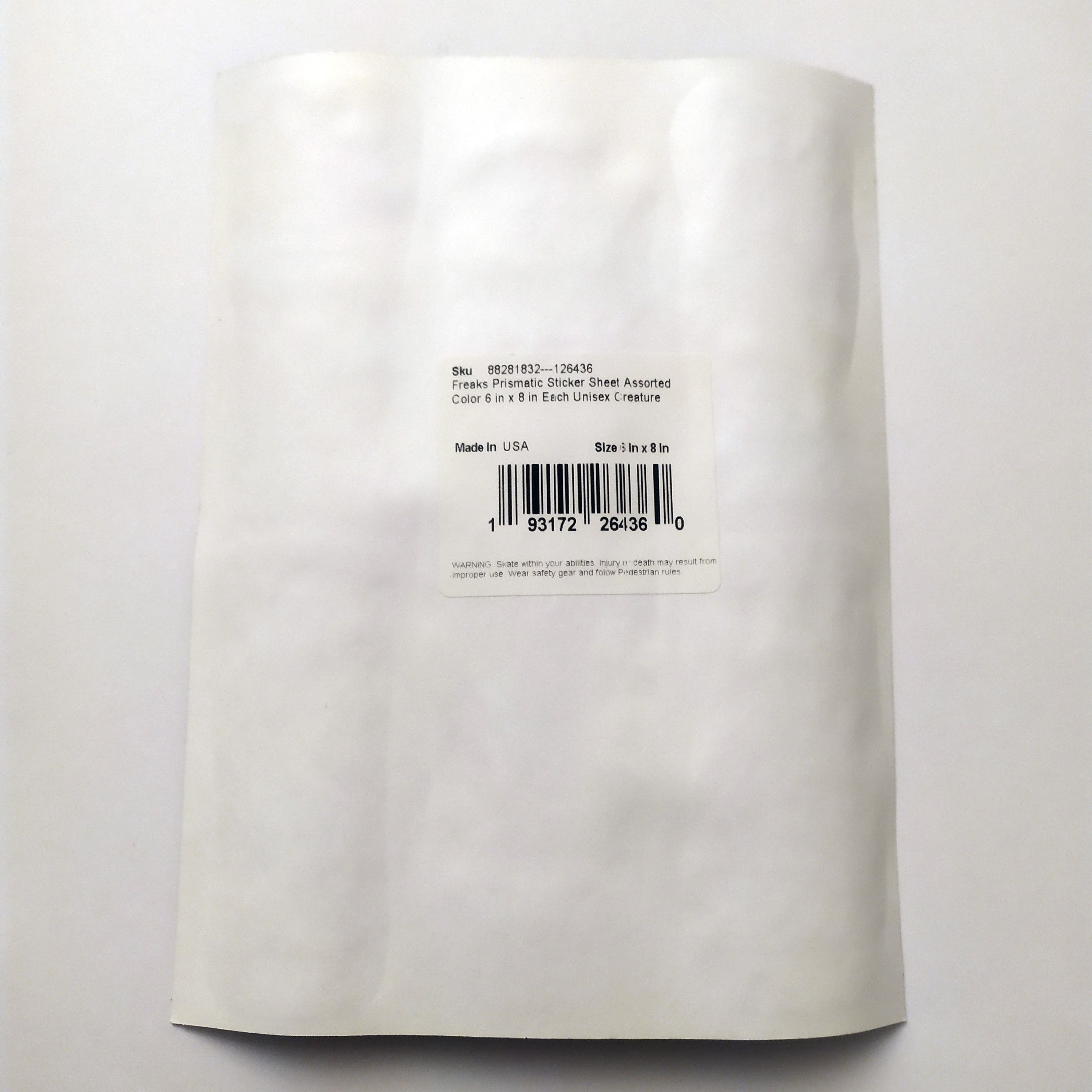 Creature Freaks Prismatic Skateboard Sticker Sheet - 6 peel off stickers (from 2021)