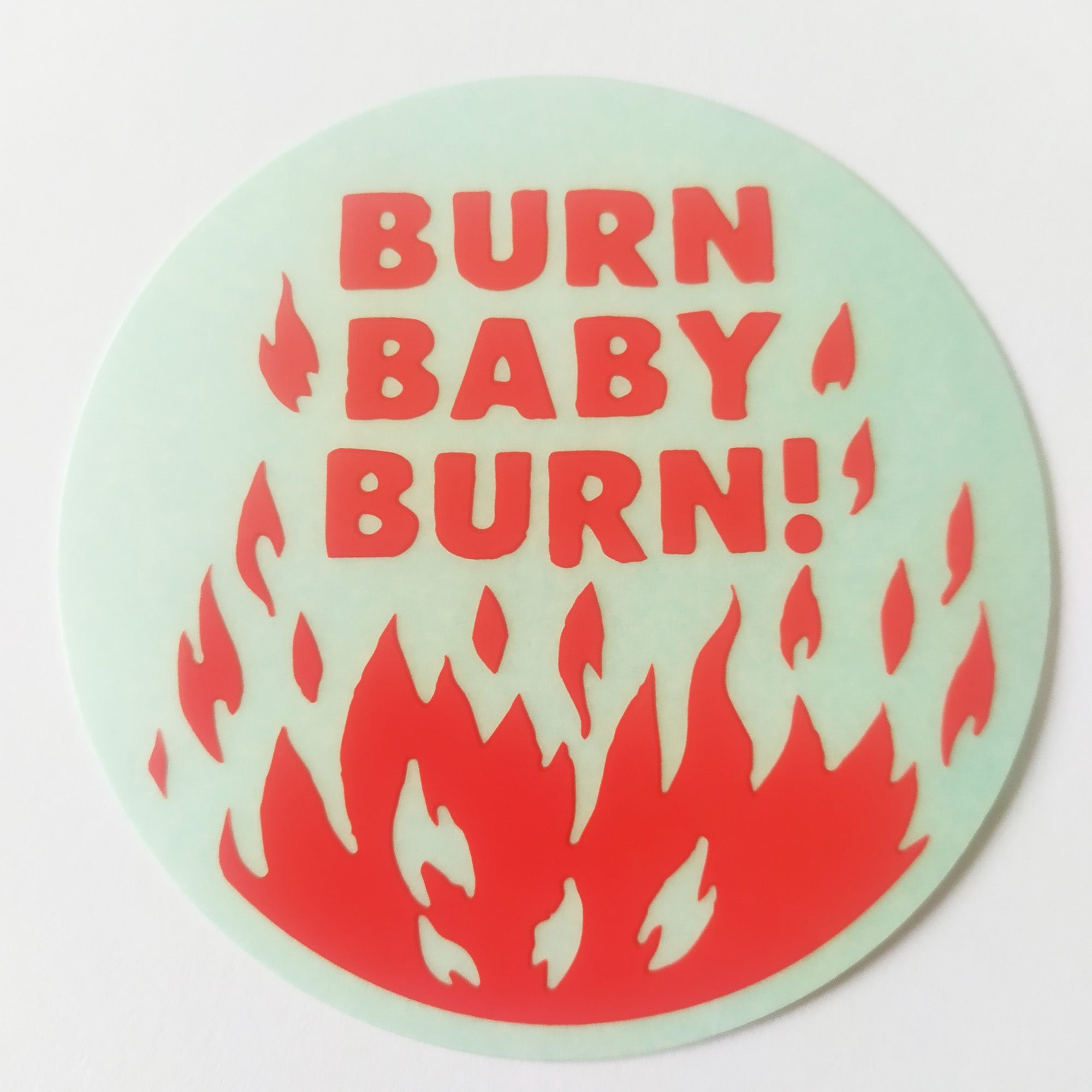 Cult Bikes BMX Sticker - Burn Baby Burn - SkateboardStickers.com