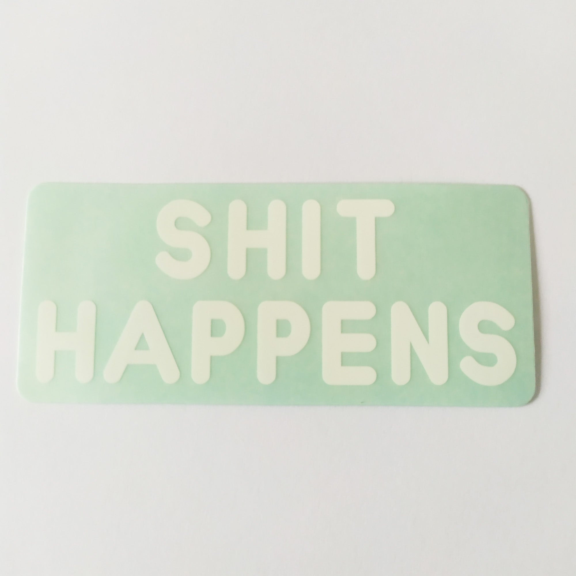 Cult Bikes BMX Sticker - Shit Happens White - SkateboardStickers.com