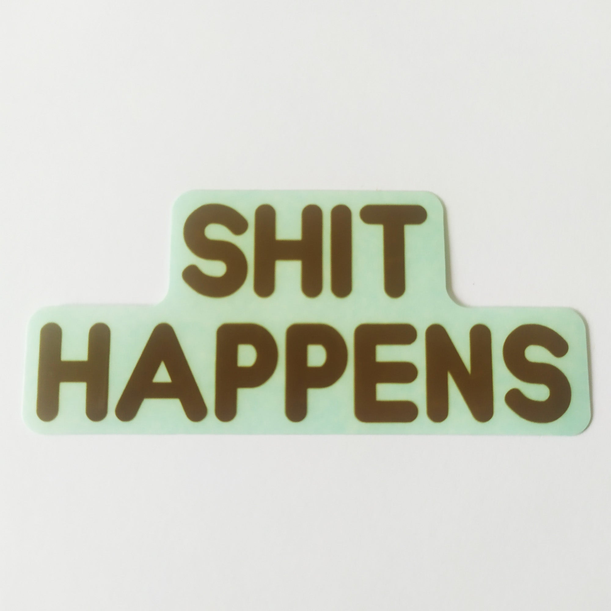 Cult Bikes BMX Sticker - Shit Happens Brown - SkateboardStickers.com