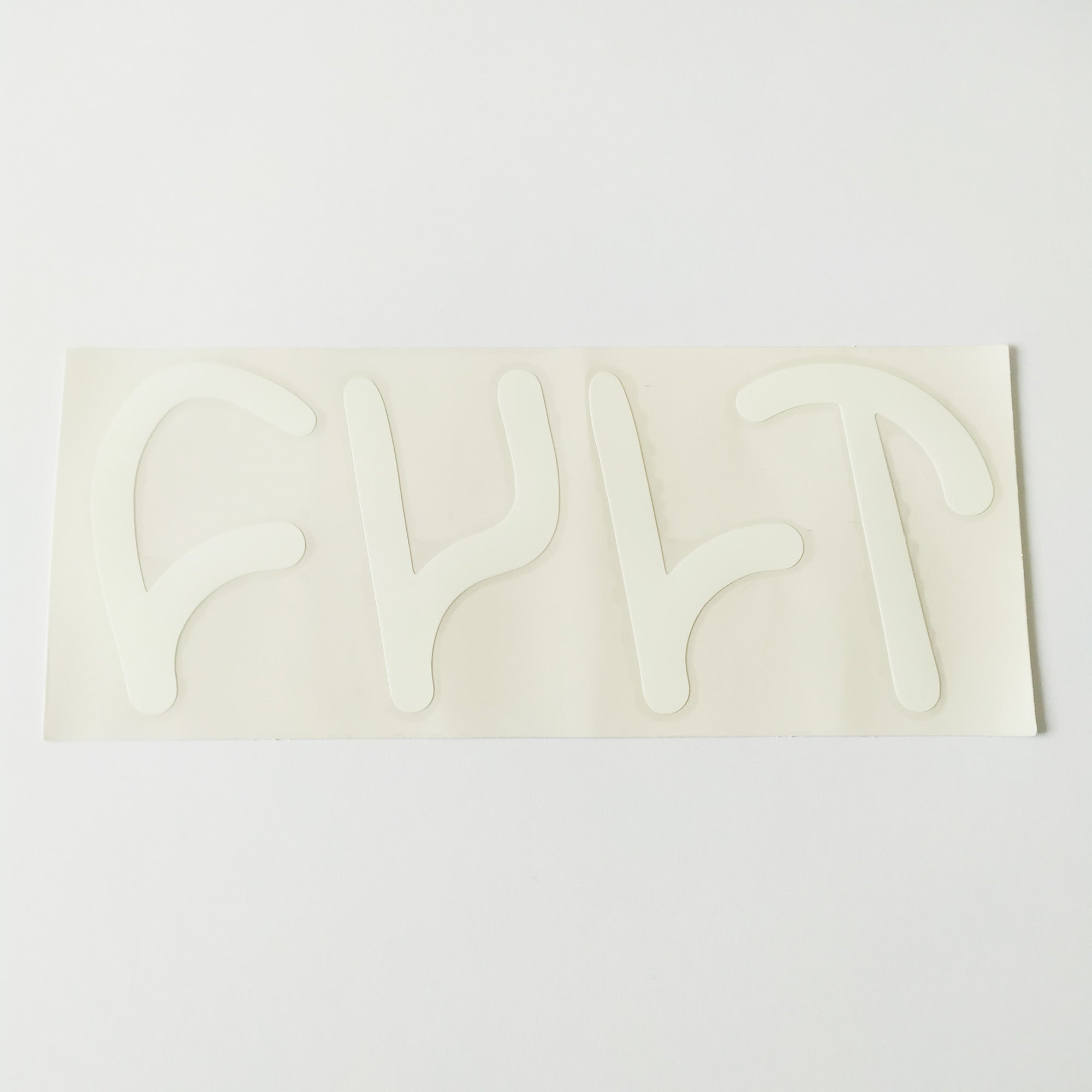 Cult Bikes BMX Sticker - White Logo Rub On Decal - SkateboardStickers.com
