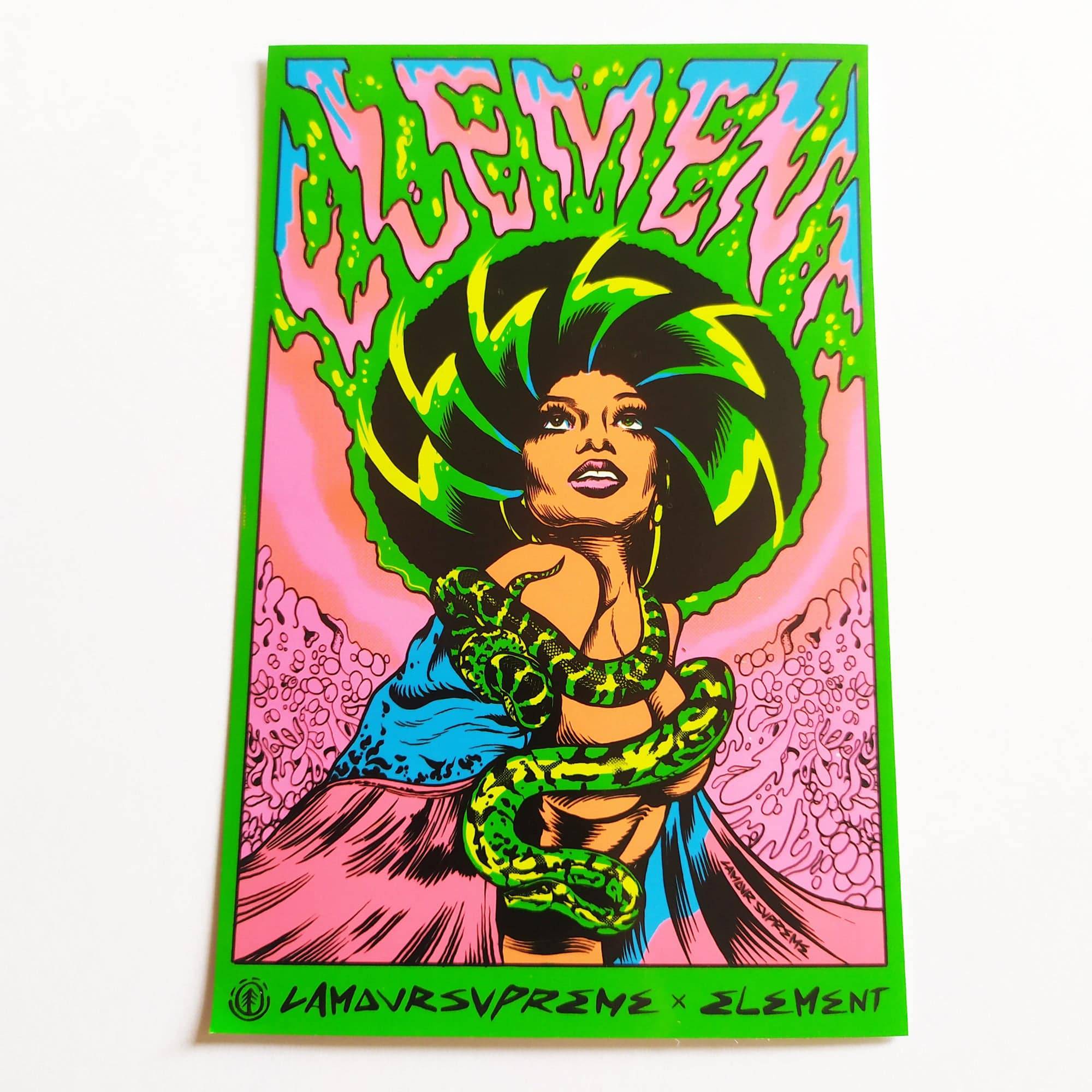 Element x Lamour Supreme Skate Sticker - SkateboardStickers.com