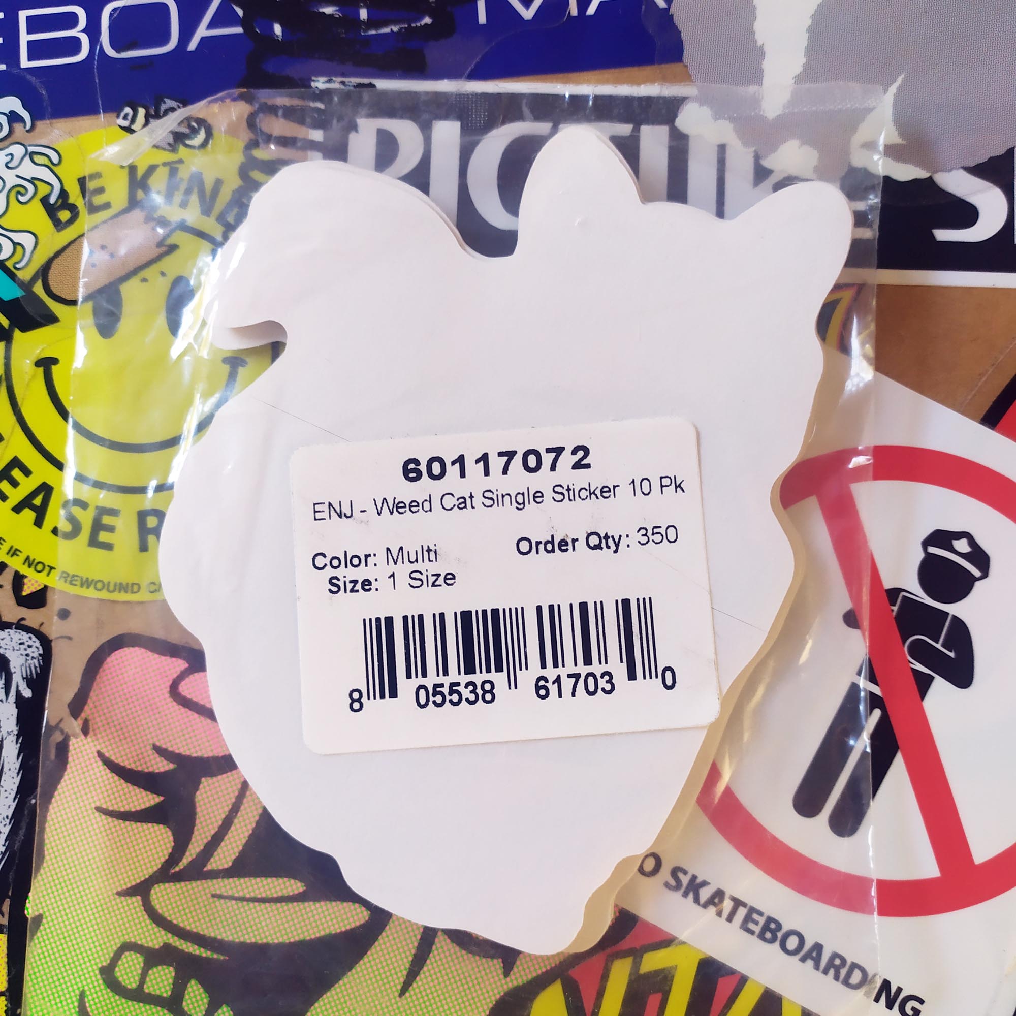 Enjoi Skateboards Stickers - 10 x "Weed Cat" Stickers Pack Bundle SEALED - SkateboardStickers.com