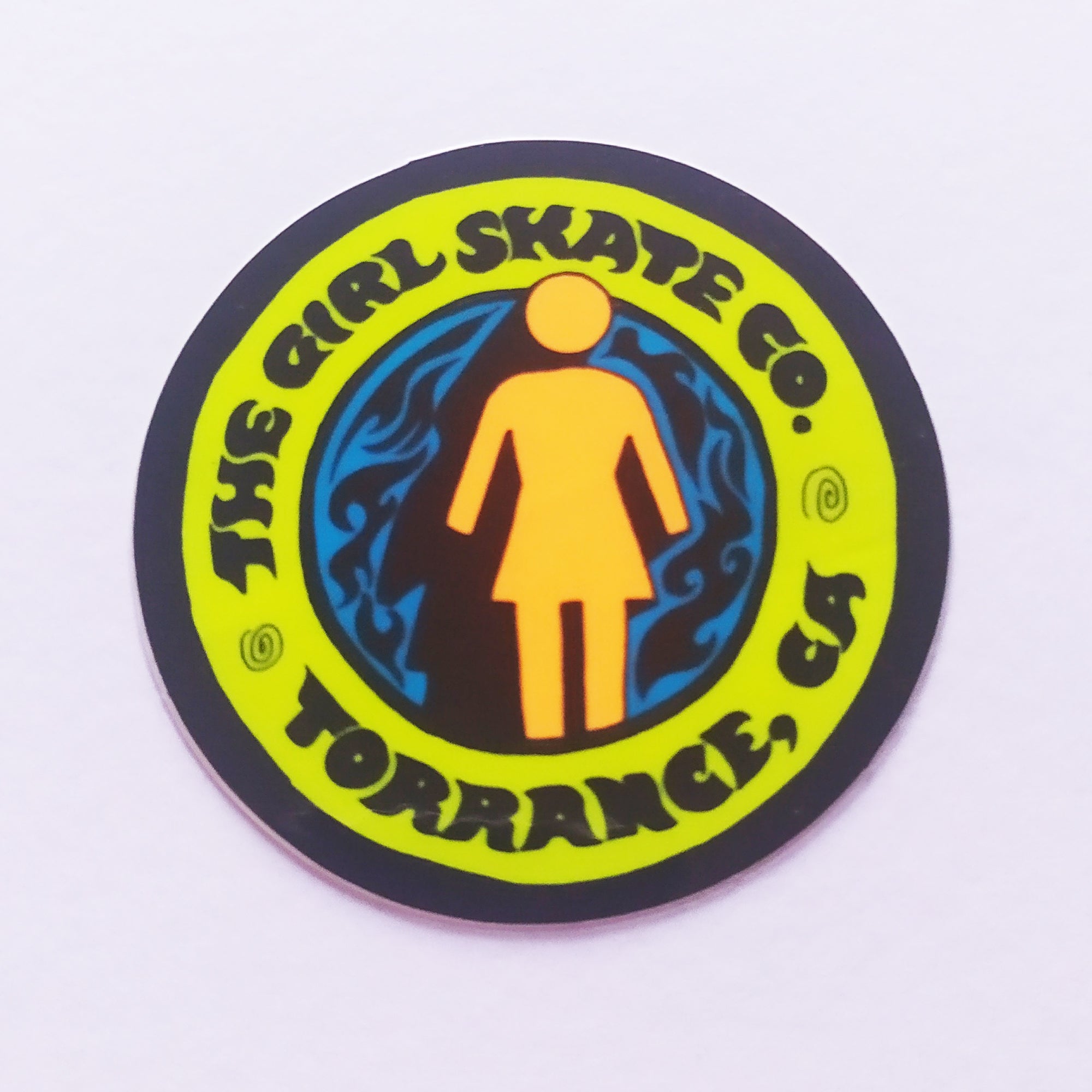 Girl Skateboard Sticker - 6cm across approx