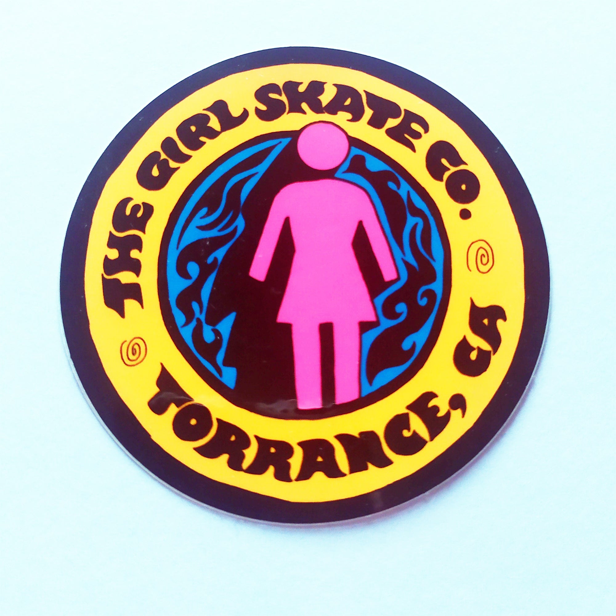 Girl Skateboard Sticker - 7.5cm across approx