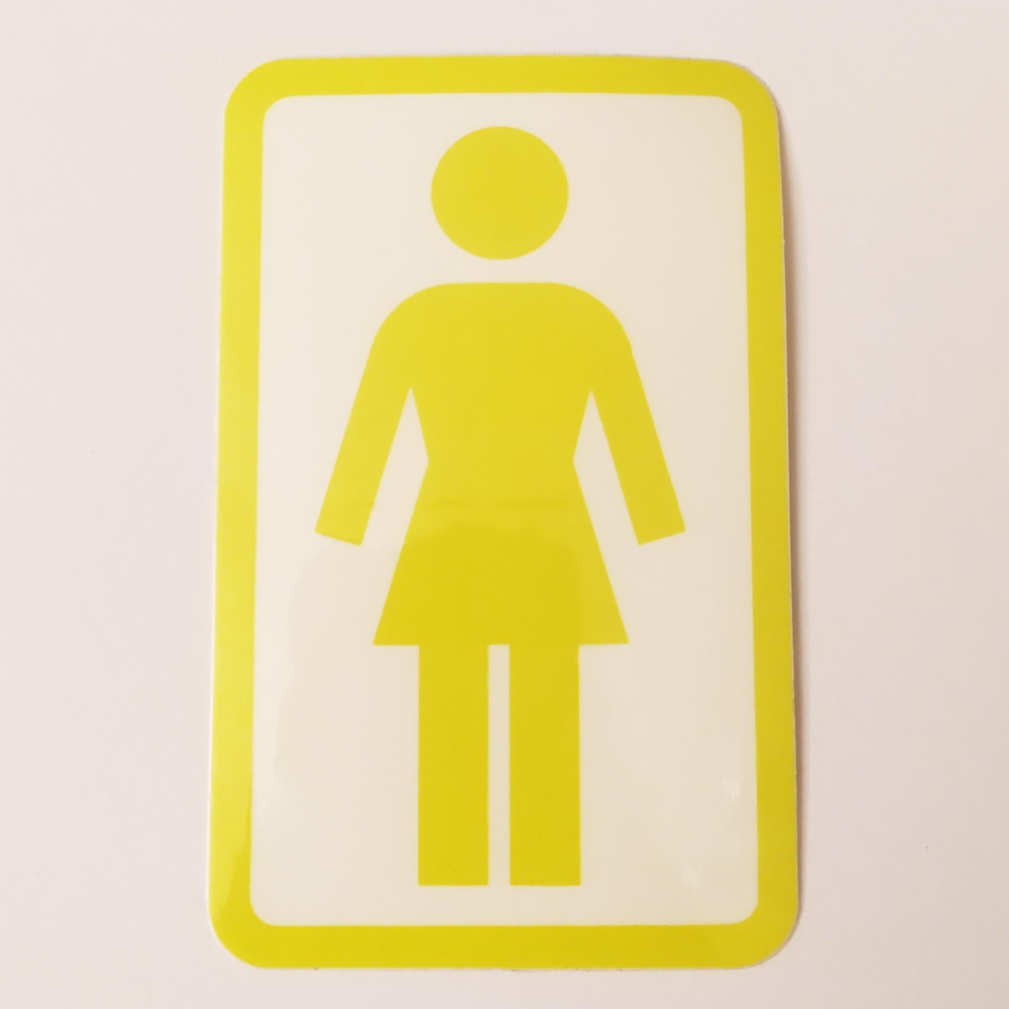 Girl Skateboard Sticker - Lime Green - SkateboardStickers.com