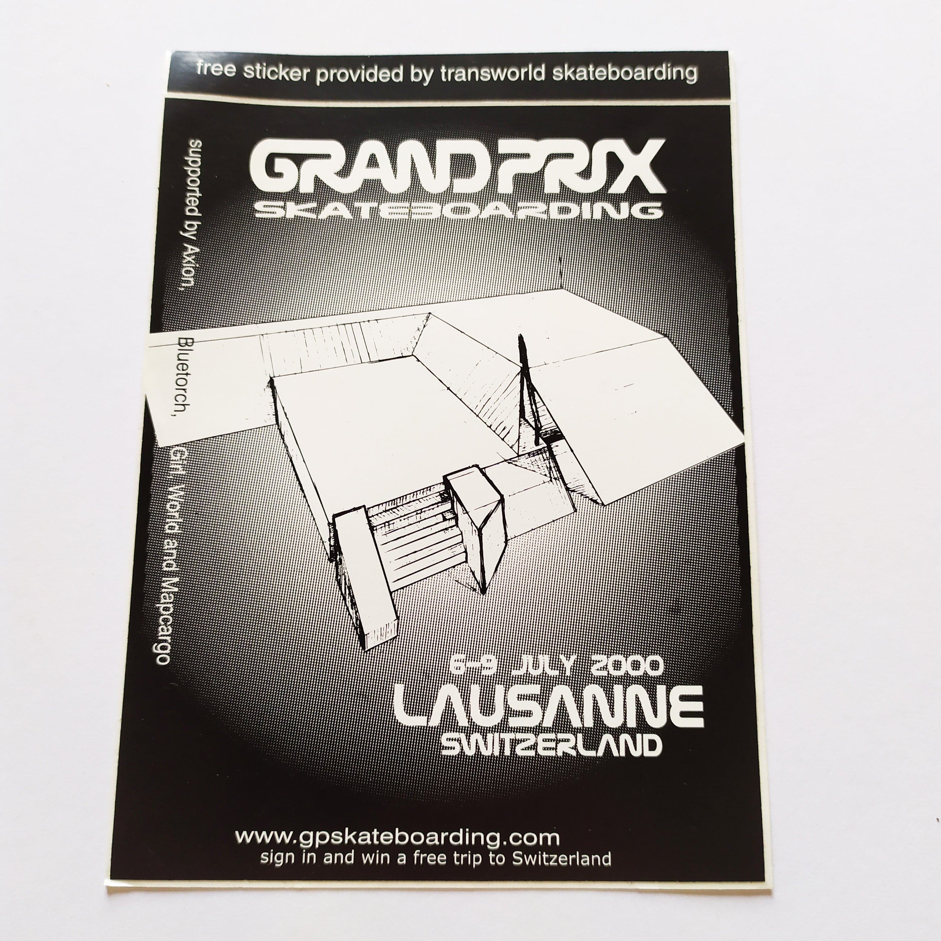 Grand Prix Skateboarding Comp Sticker from 2000 - SkateboardStickers.com