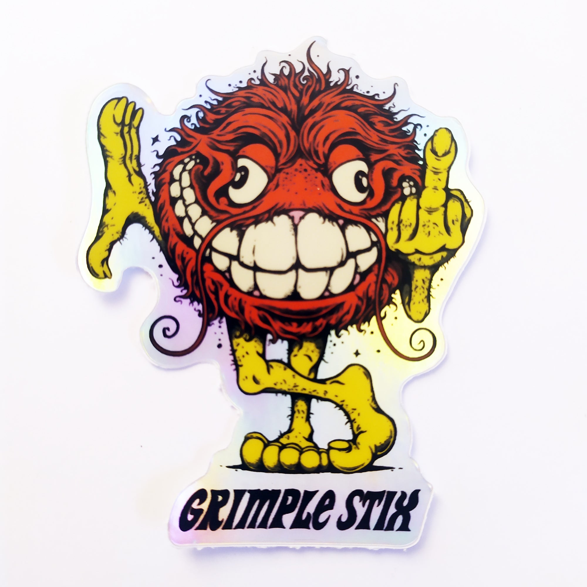 Spitfire X Grimple Stix - Bloodshot Skate Sticker - Orange/Silver Small