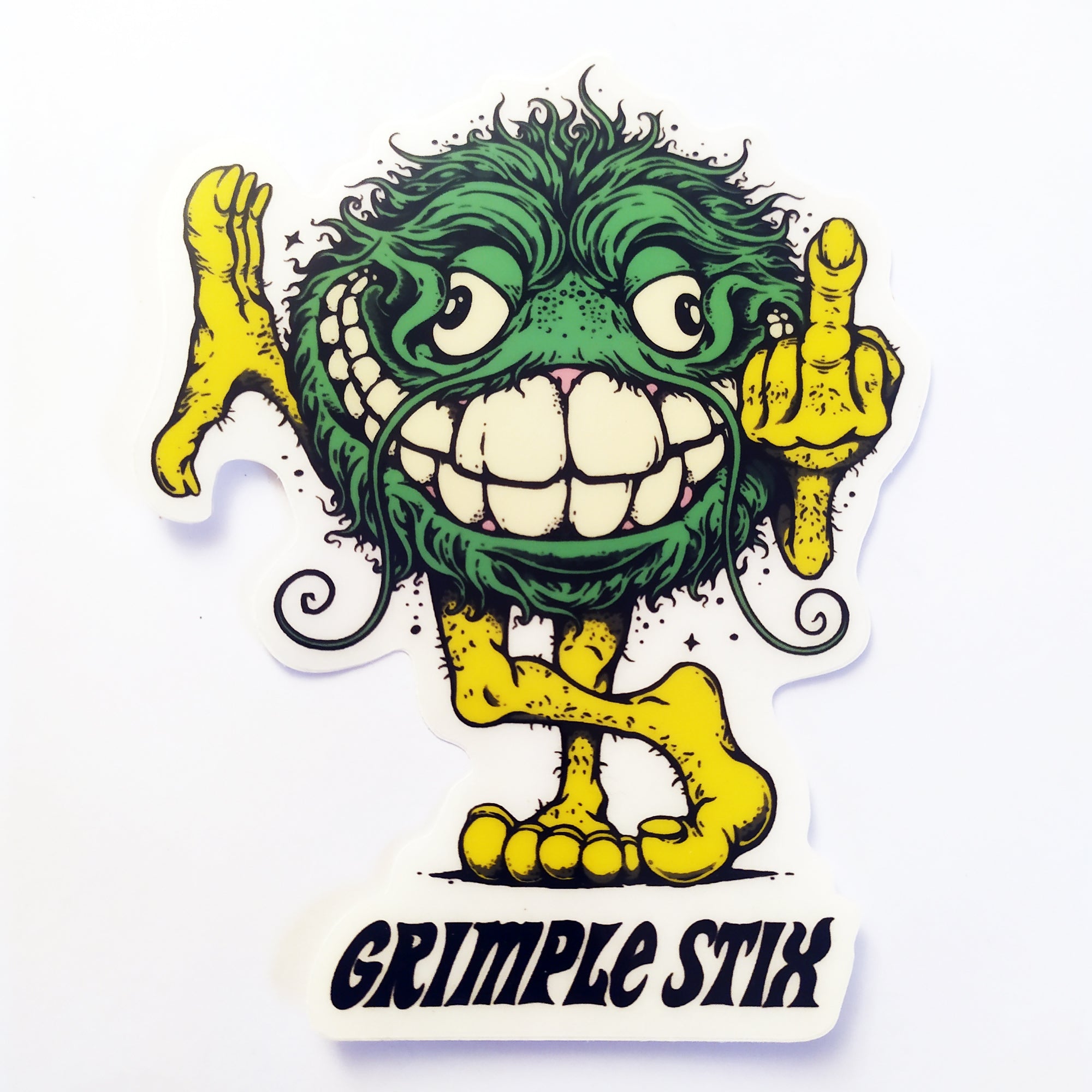 Spitfire X Grimple Stix - Bloodshot Skate Sticker - Green/Clear Background Regular