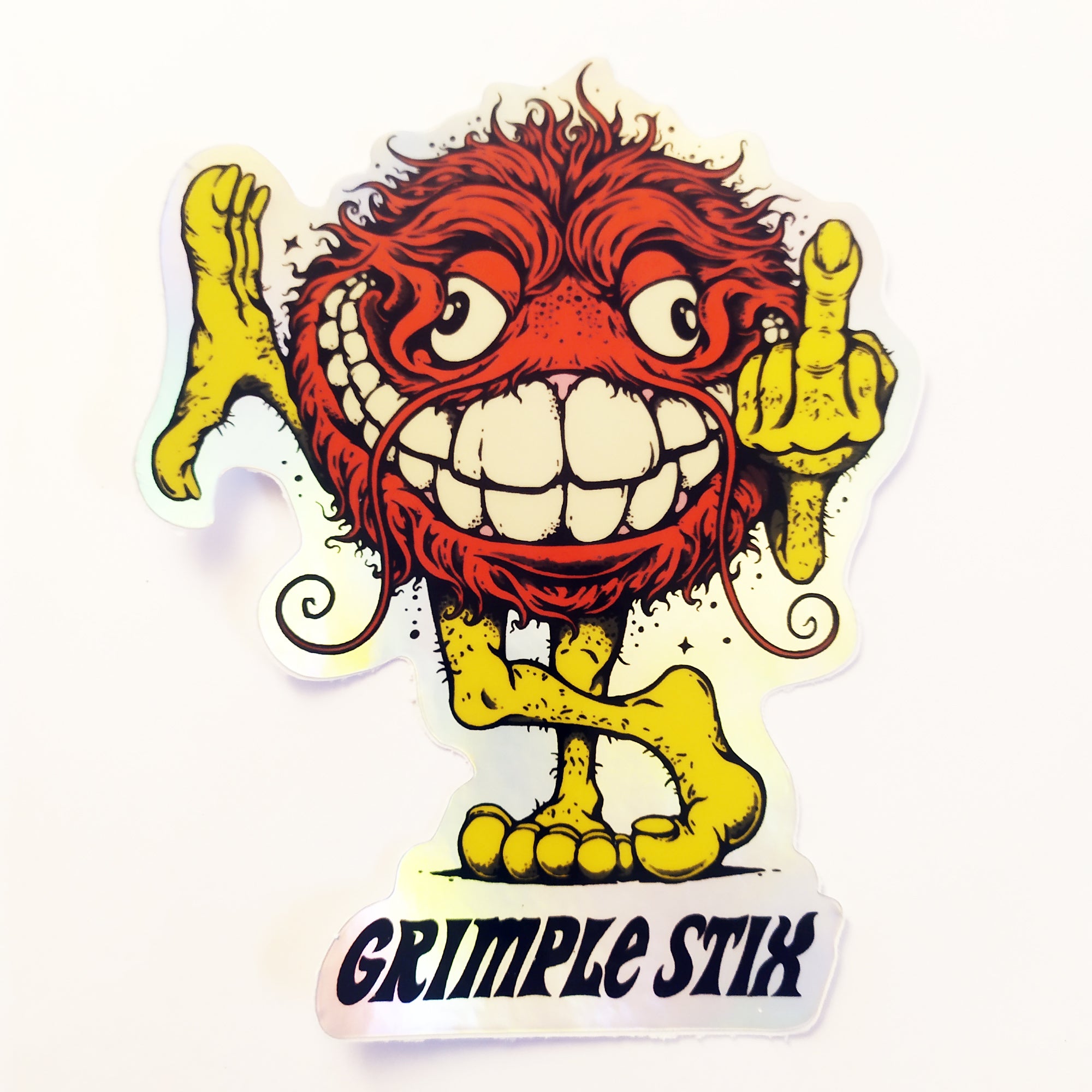 Spitfire X Grimple Stix - Bloodshot Skate Sticker - Orange/Silver Regular