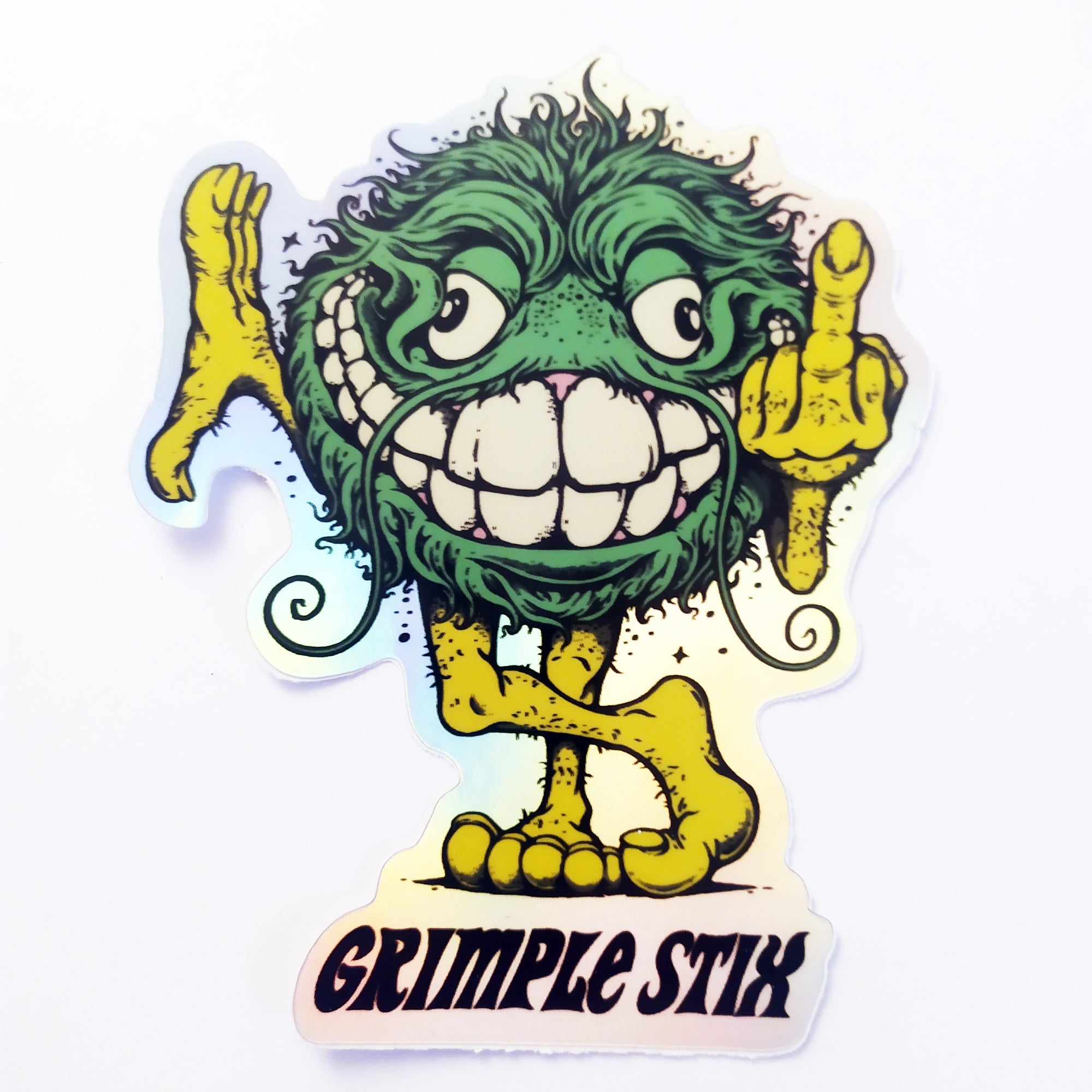Spitfire X Grimple Stix - Bloodshot Skate Sticker - Green/Silver Regular