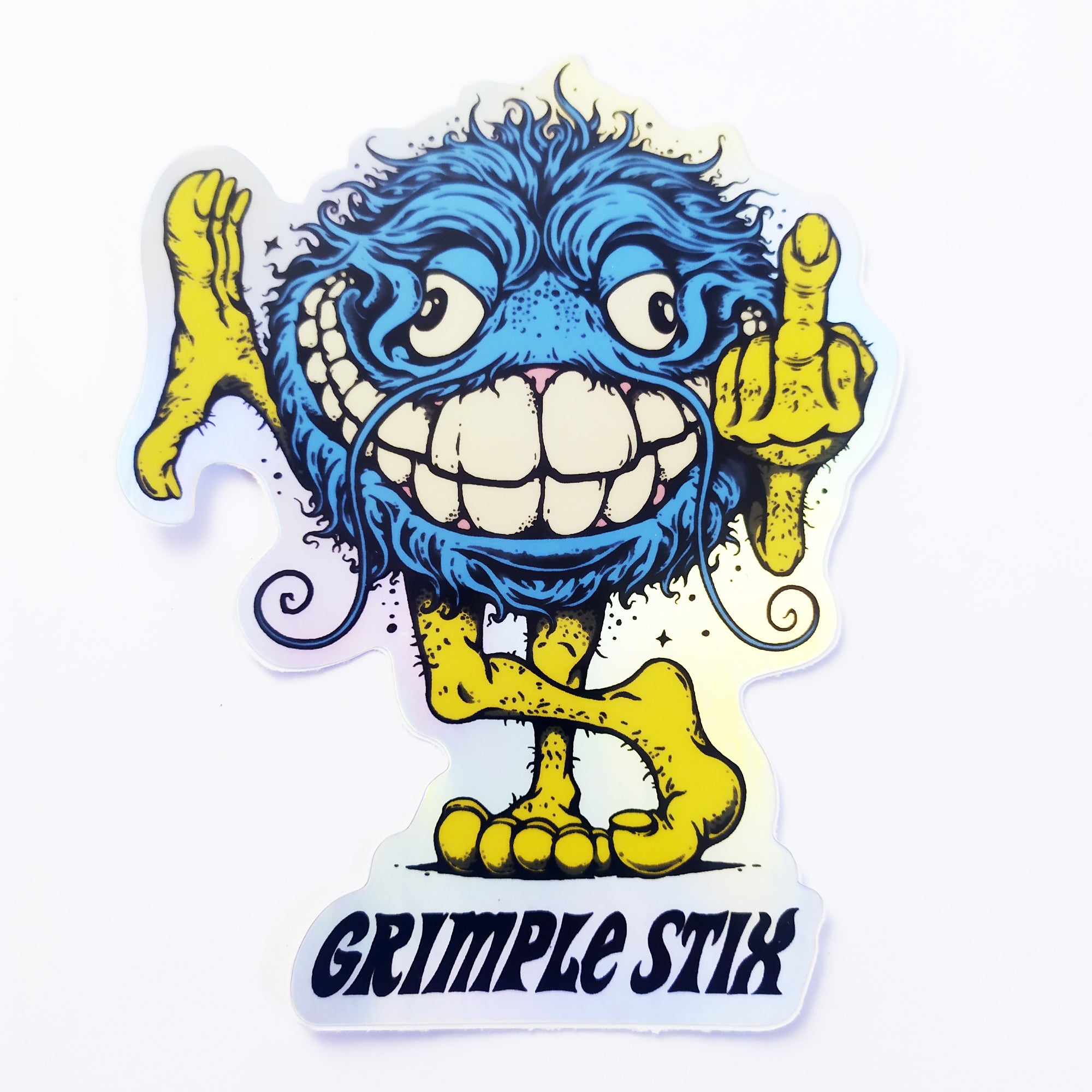Spitfire X Grimple Stix - Bloodshot Skate Sticker - Blue/Silver Regular