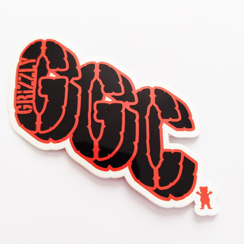 Grizzly Griptape Bear Skateboard Sticker - SkateboardStickers.com