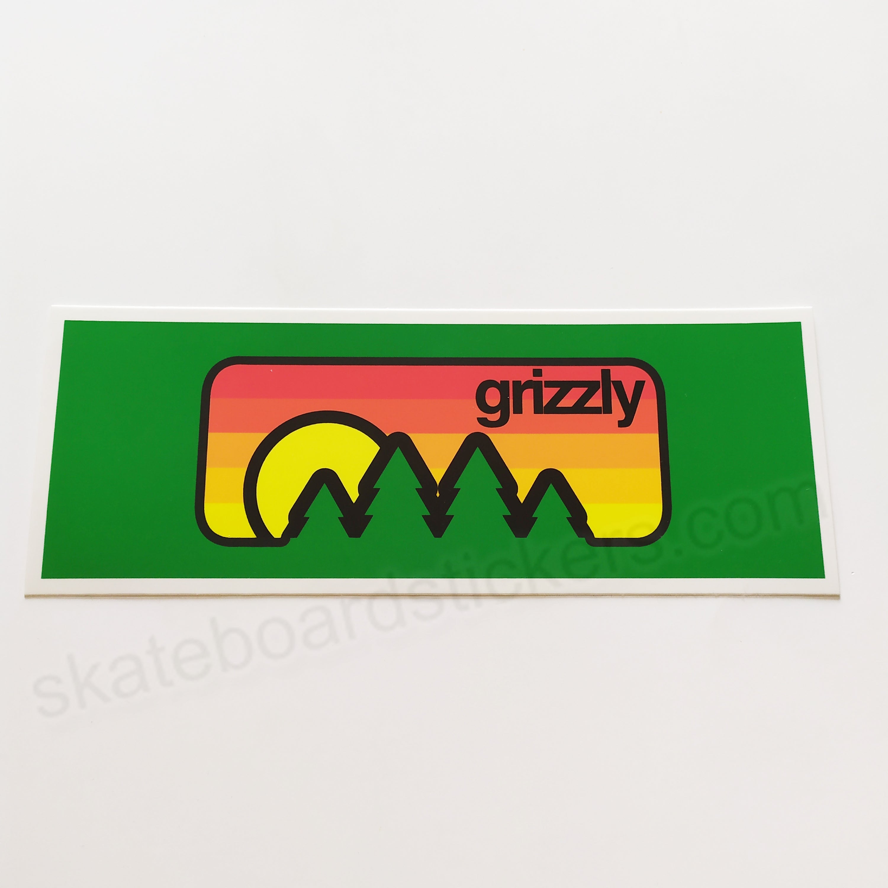 Grizzly Griptape Skateboard Sticker - XL Stamp - 20.5cm across approx - SkateboardStickers.com