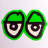 Krooked Skateboard Sticker - Eyes Green Medium