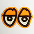 Krooked Skateboard Sticker - Eyes Orange Small