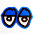 Krooked Skateboard Sticker - Eyes Blue Small