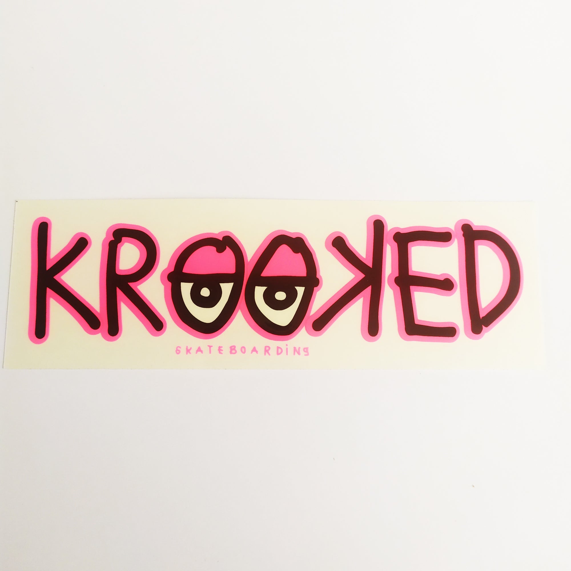Krooked Skateboard Sticker - Eyes Pink