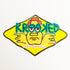 Krooked Skateboard Sticker - Arketype Yellow