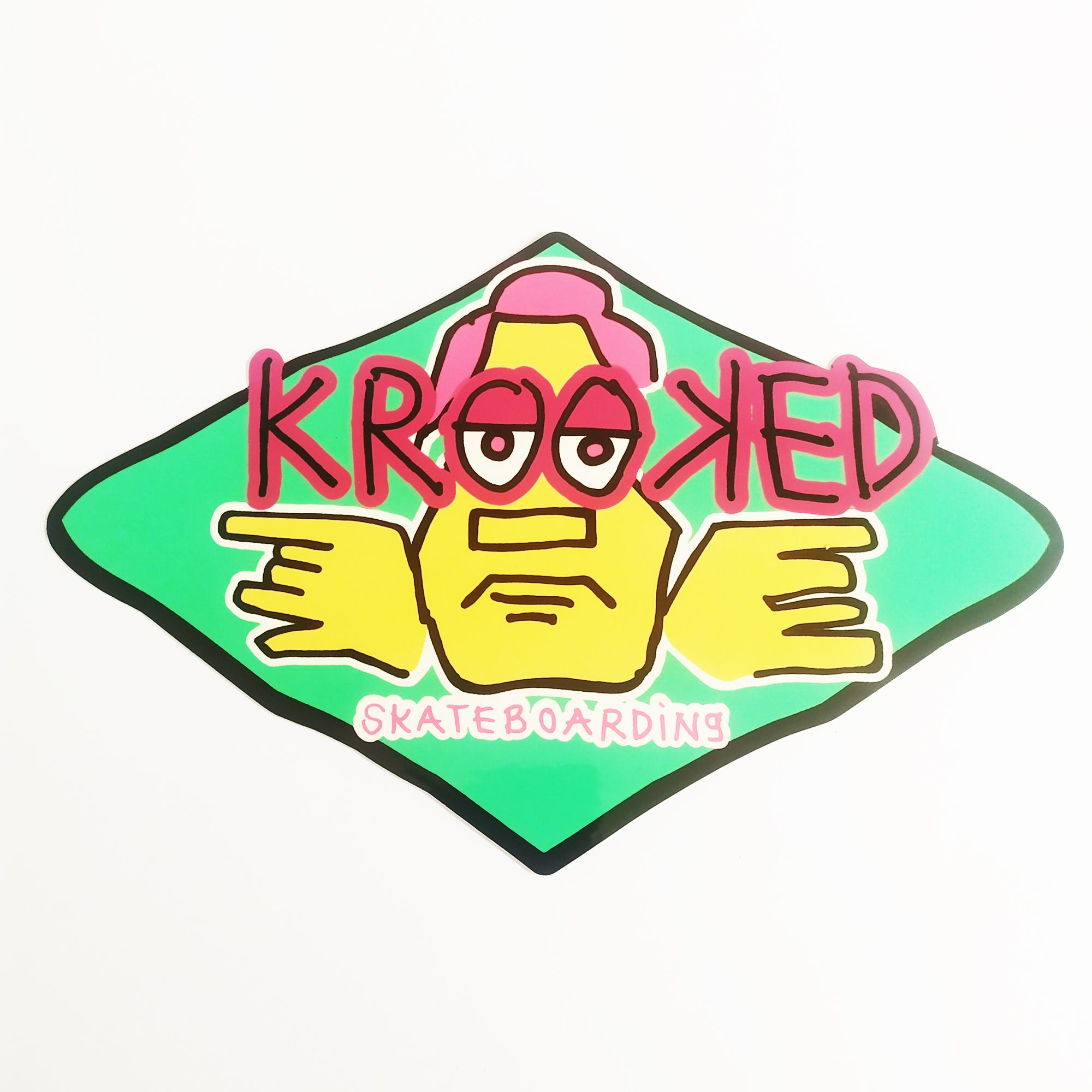 Krooked Skateboard Sticker - Arketype Aqua