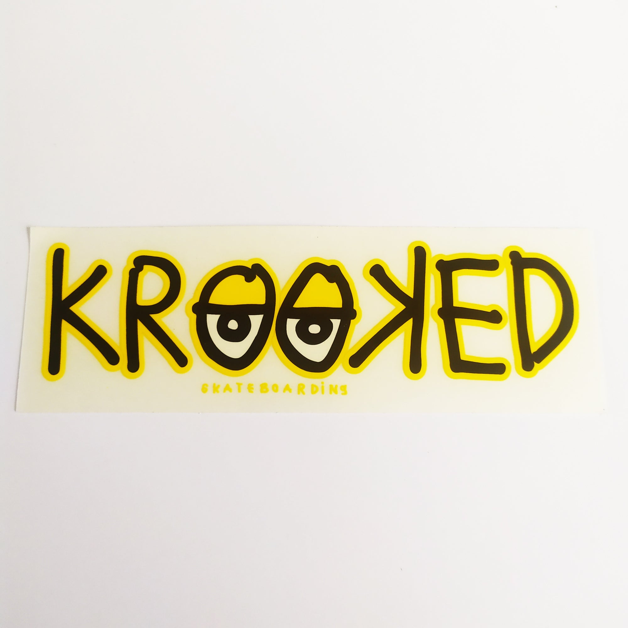 Krooked Skateboard Sticker - Eyes Yellow