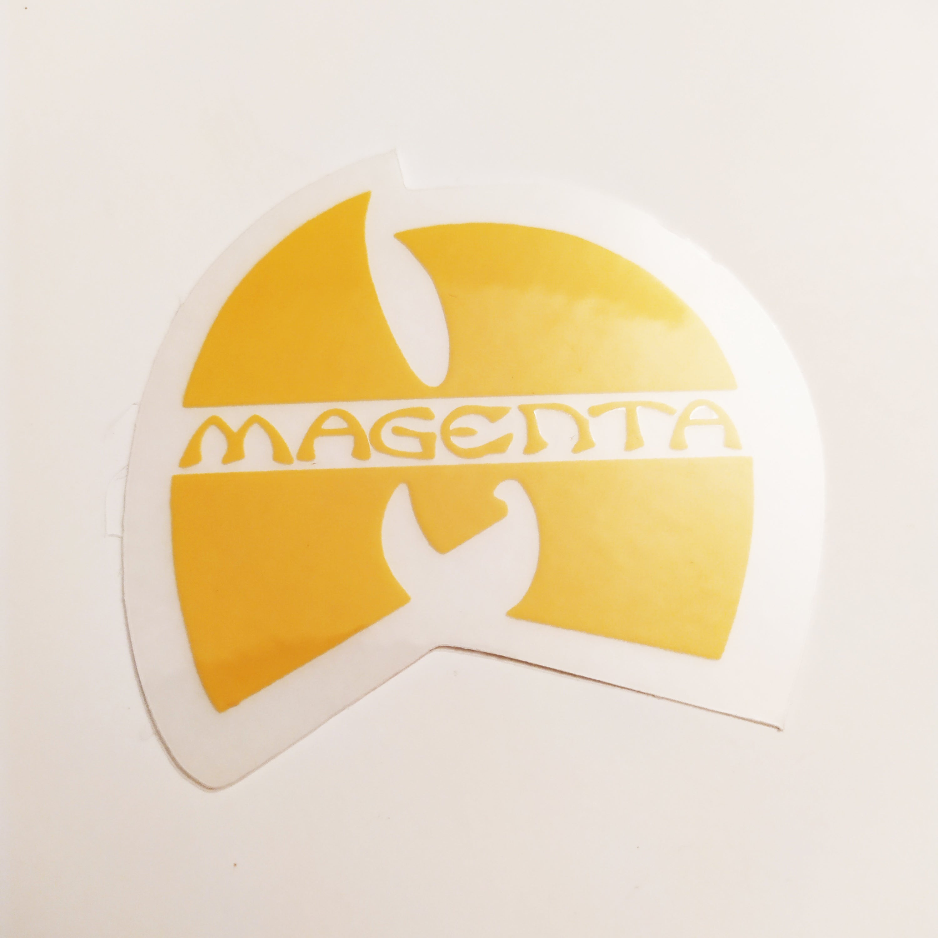 Magenta Skateboard Sticker - 6cm across approx - Wugenta - SkateboardStickers.com