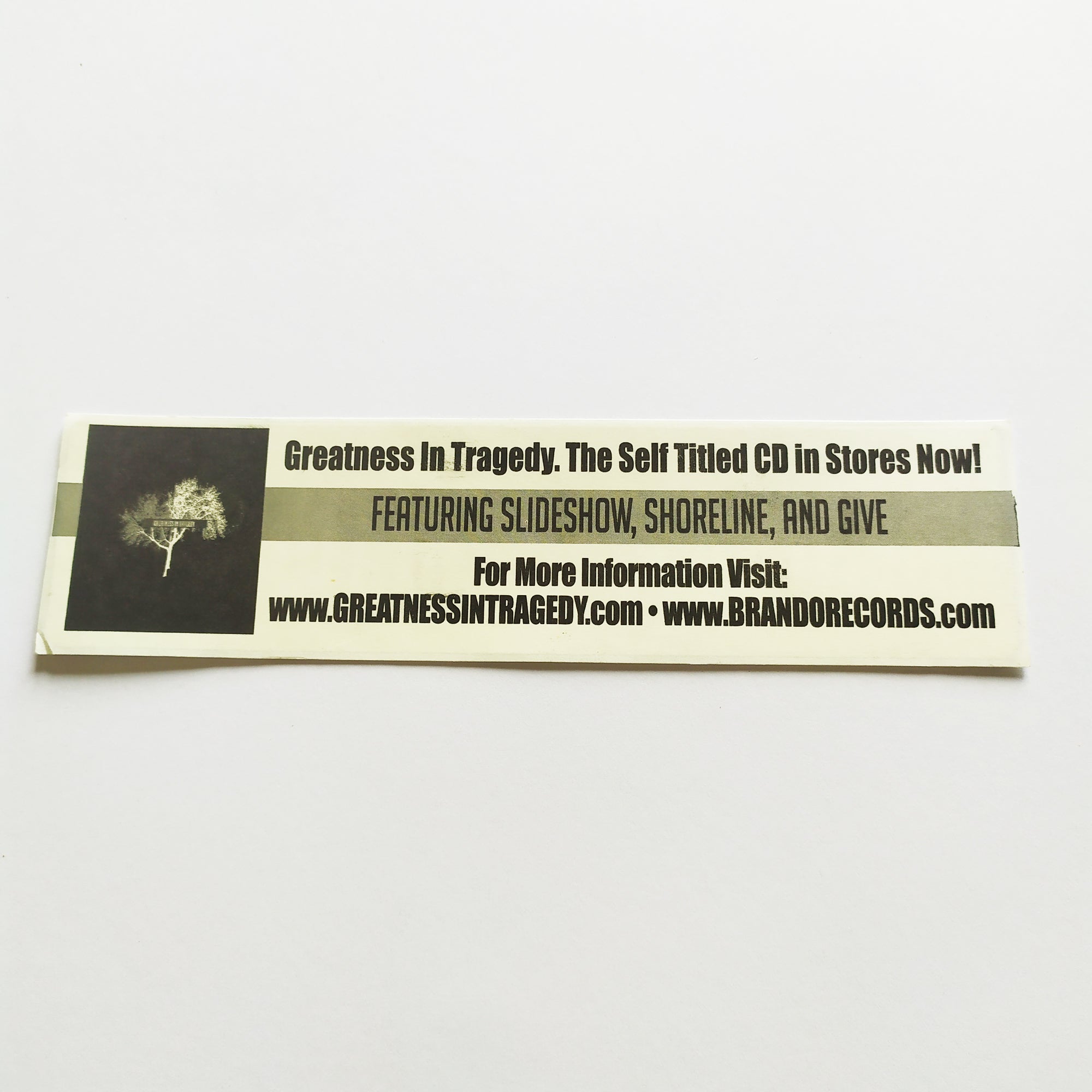 Greatness In Tragedy Music Sticker - SkateboardStickers.com