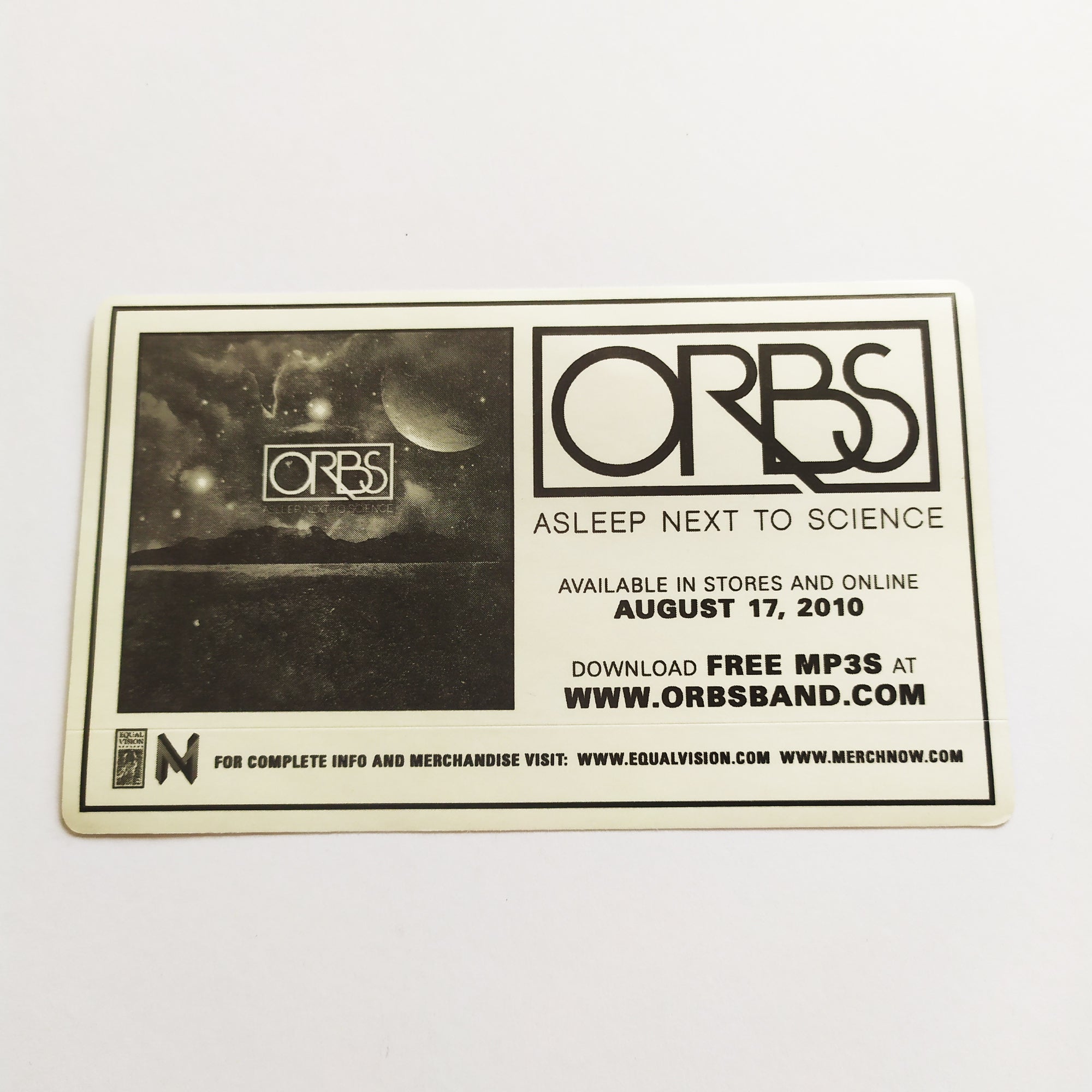Orbs - Asleep Next To Science Music Sticker - SkateboardStickers.com