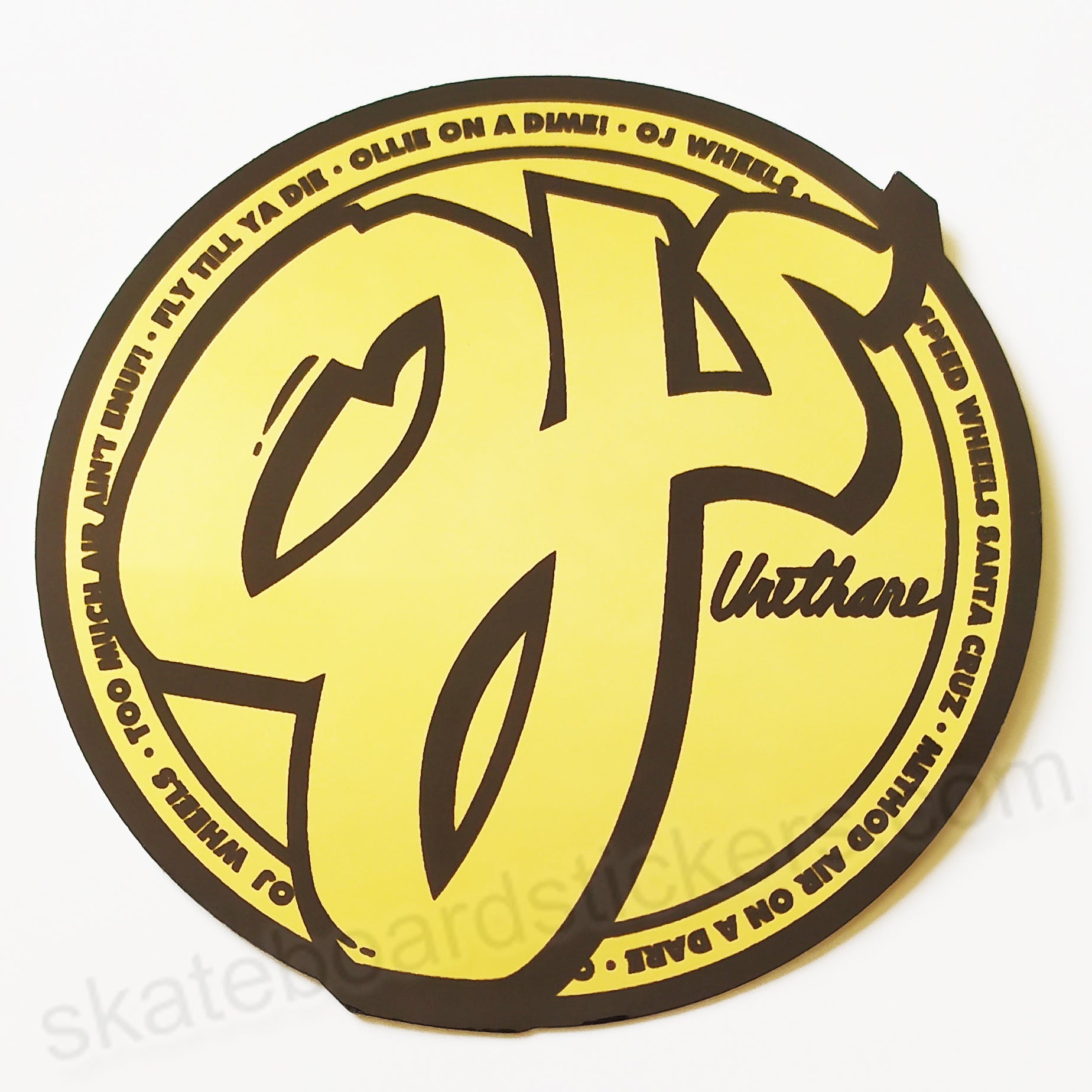 OJ Wheels - Foil Skateboard Sticker - 8cm across approx - SkateboardStickers.com