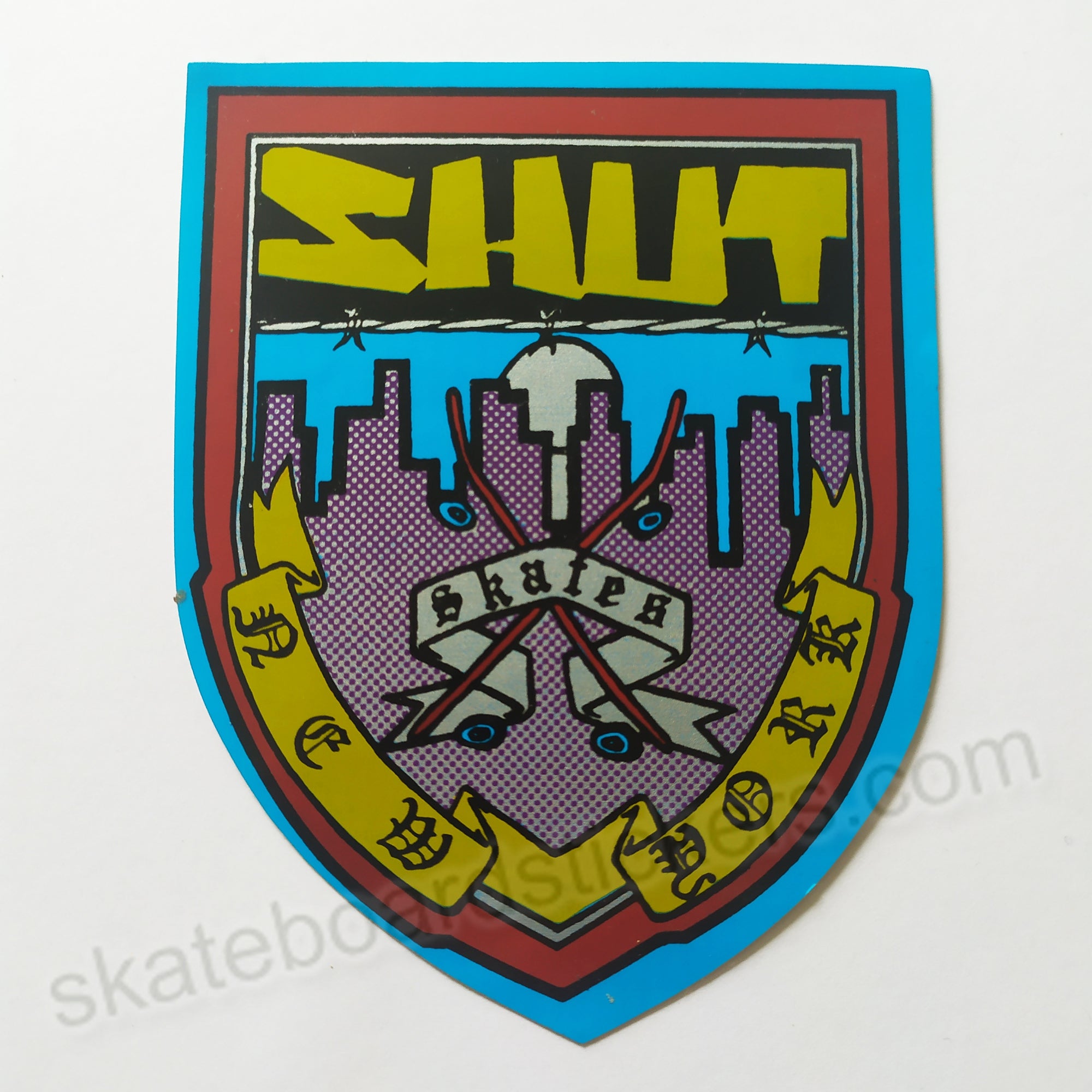 Shut Skates - New York Old School Skateboard Sticker - SkateboardStickers.com