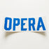 Opera Skateboards Skateboard Sticker - Blue on Clear - 18cm across approx - SkateboardStickers.com