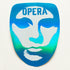 Opera Skateboards Skateboard Sticker - Blue Holographic Foil - 9.5cm high approx - SkateboardStickers.com