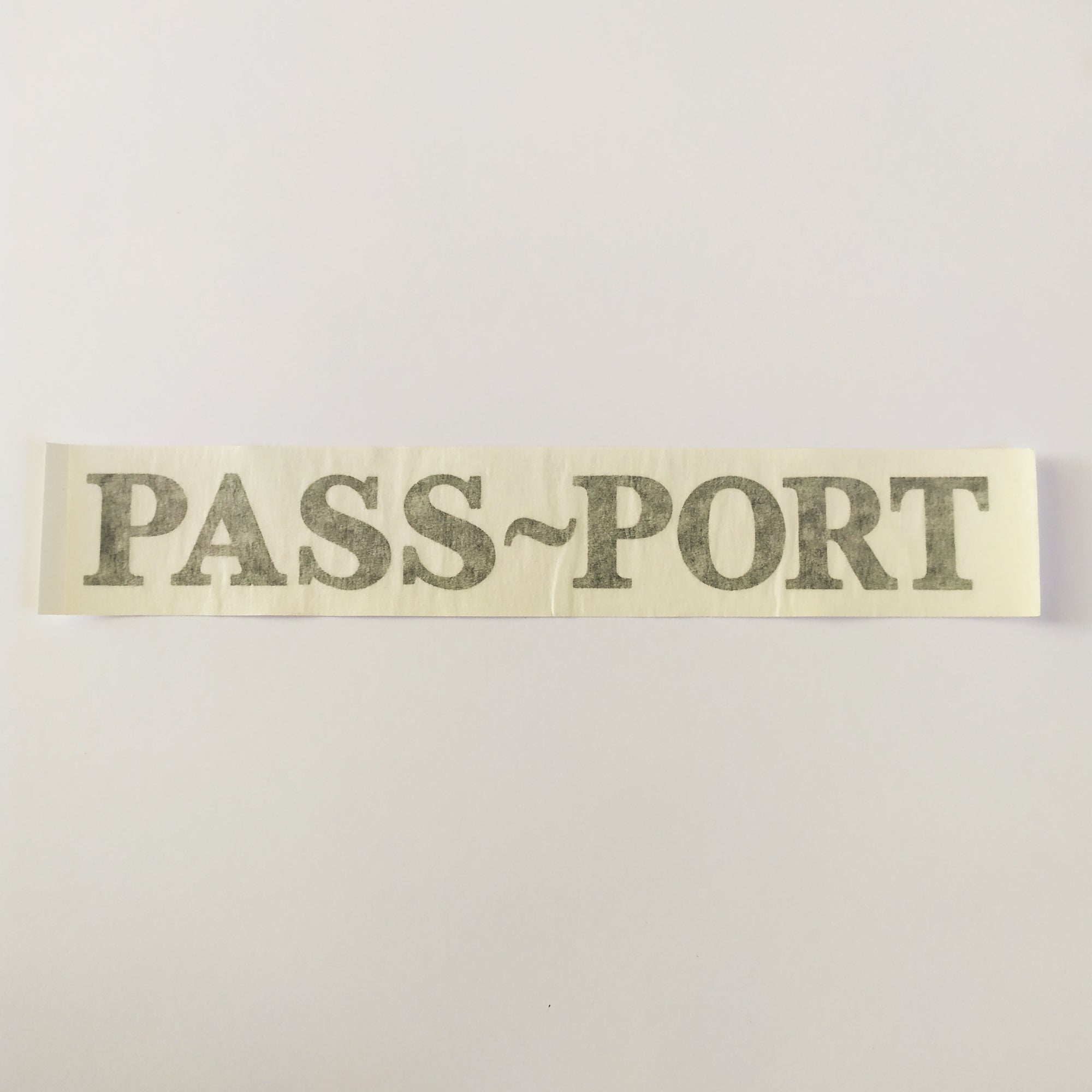 Pass~Port Sticker - Black - RUB ON STYLE DECAL