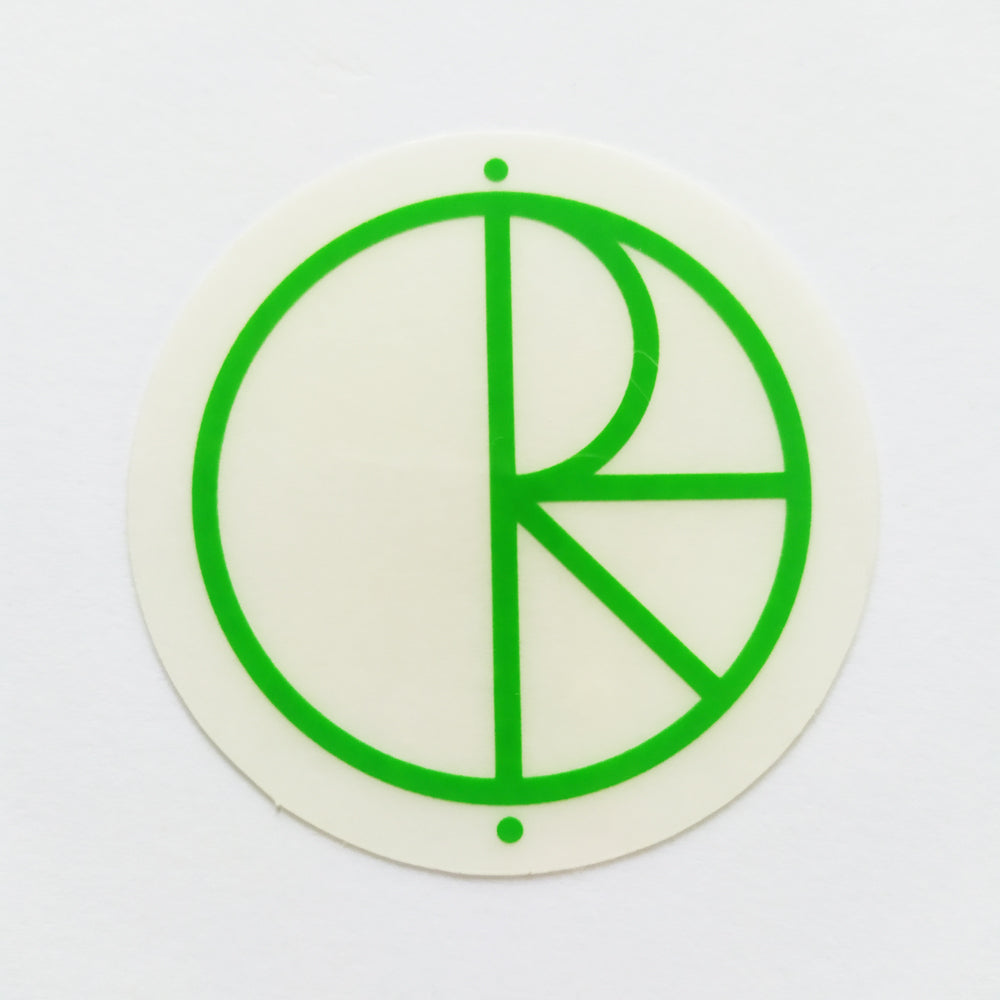 Polar Skateboards Logo Sticker - Green / Clear - SkateboardStickers.com