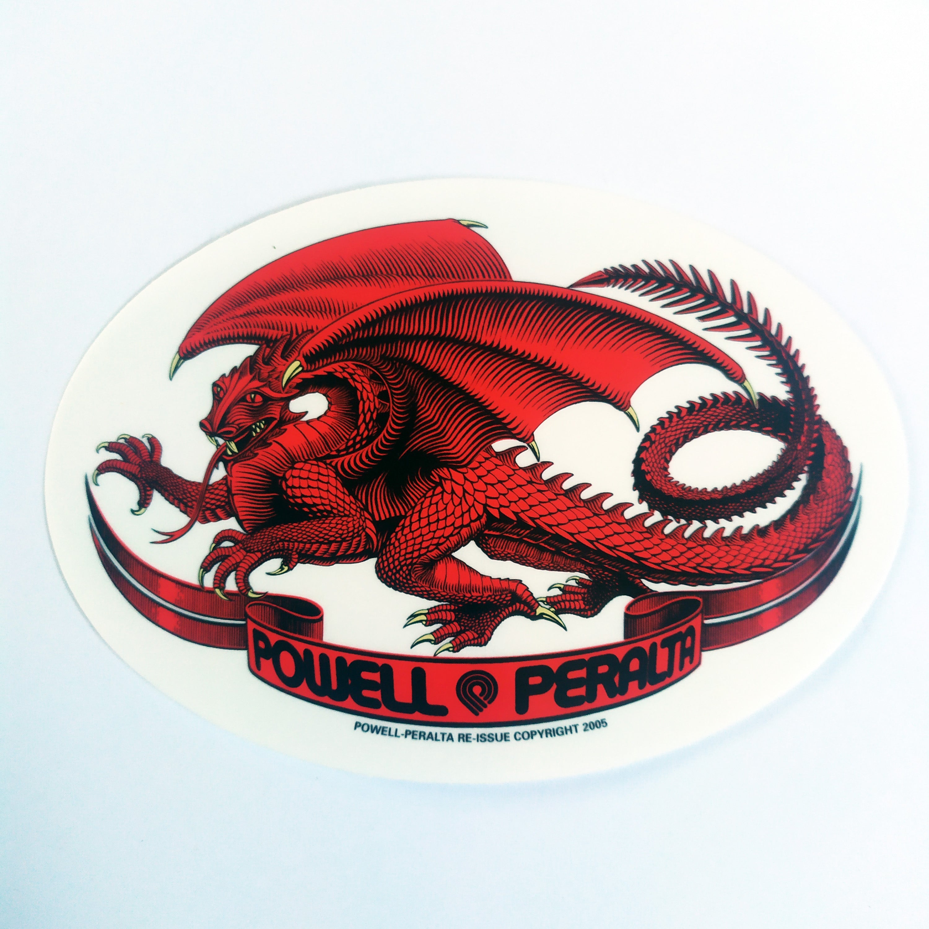 Powell Peralta - Oval Dragon Skate Sticker - Red