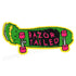 Razortailed - Razor Deck Logo Skateboard Sticker - 12.5cm across approx - yellow/green - SkateboardStickers.com