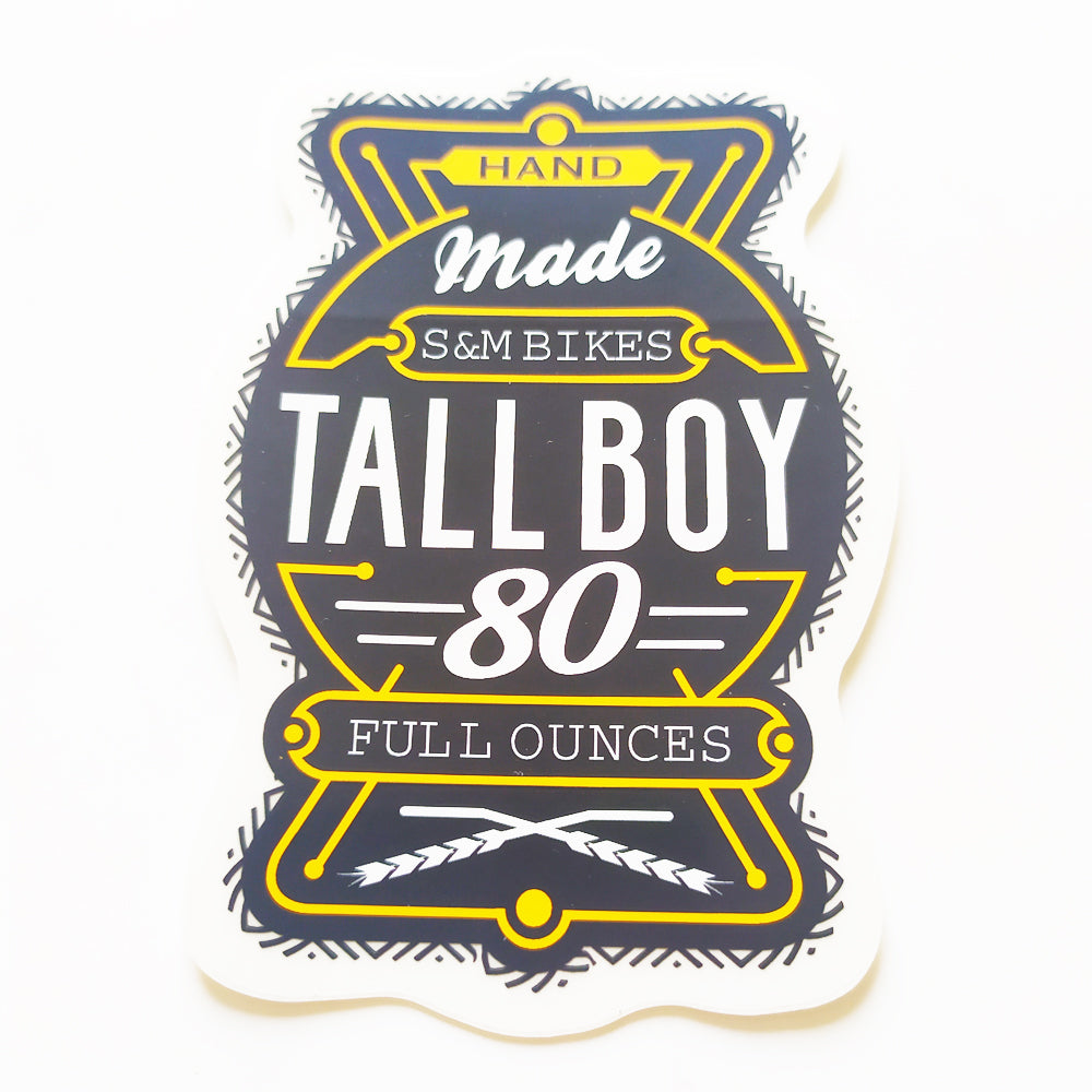 S&M BMX Tall Boy Sticker - 9.5cm high approx - SkateboardStickers.com