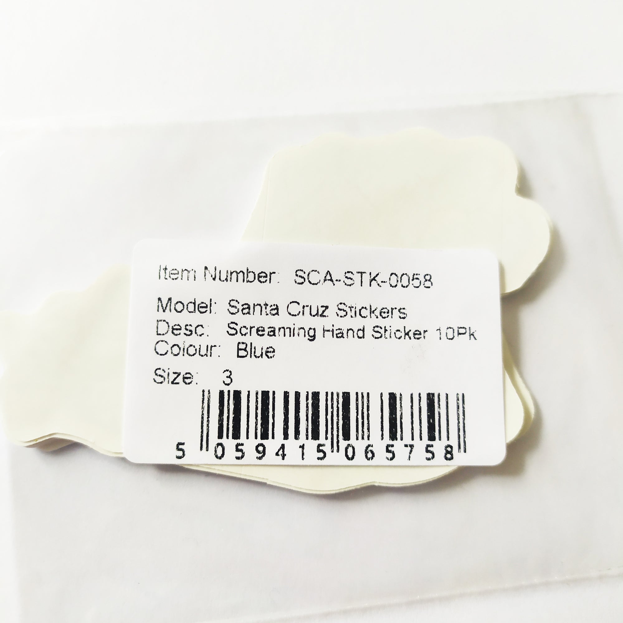 Santa Cruz Screaming Hand Stickers - 10 pack - sealed - SkateboardStickers.com