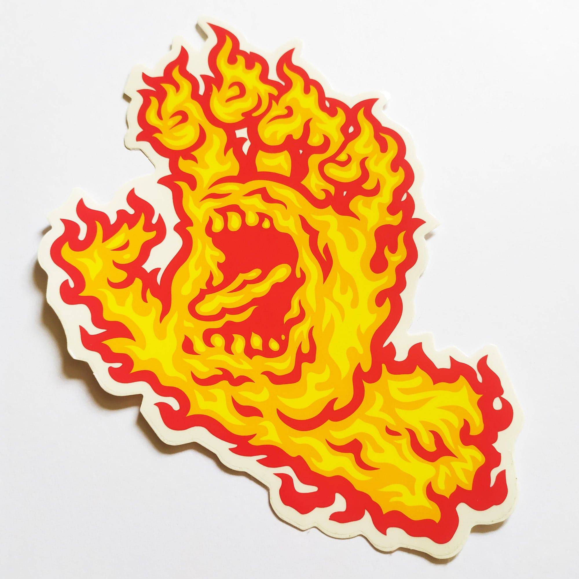 Santa Cruz - Flame Hand Sticker - SkateboardStickers.com