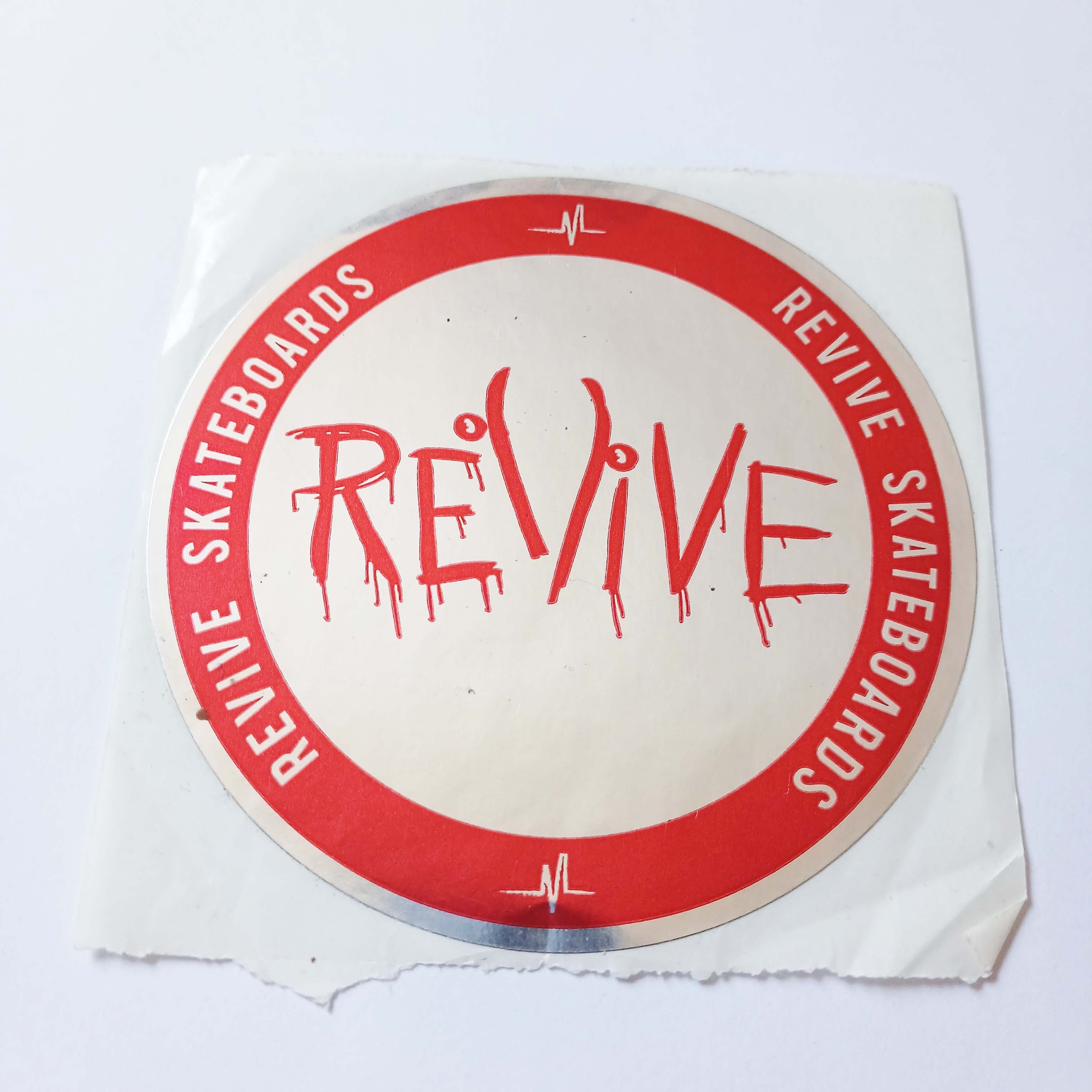 Revive Silver Skateboard Sticker