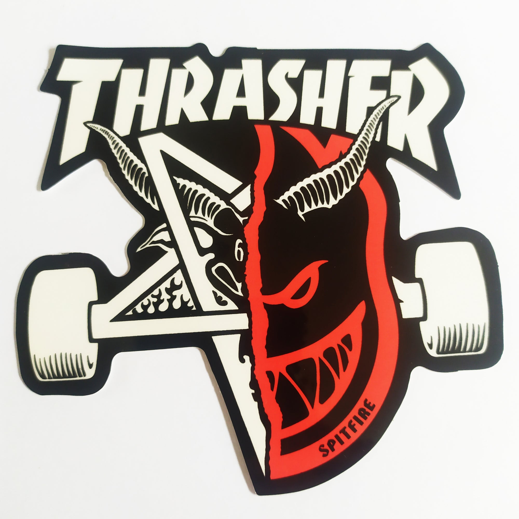 Thrasher Magazine X Spitfire Wheels Skate Sticker