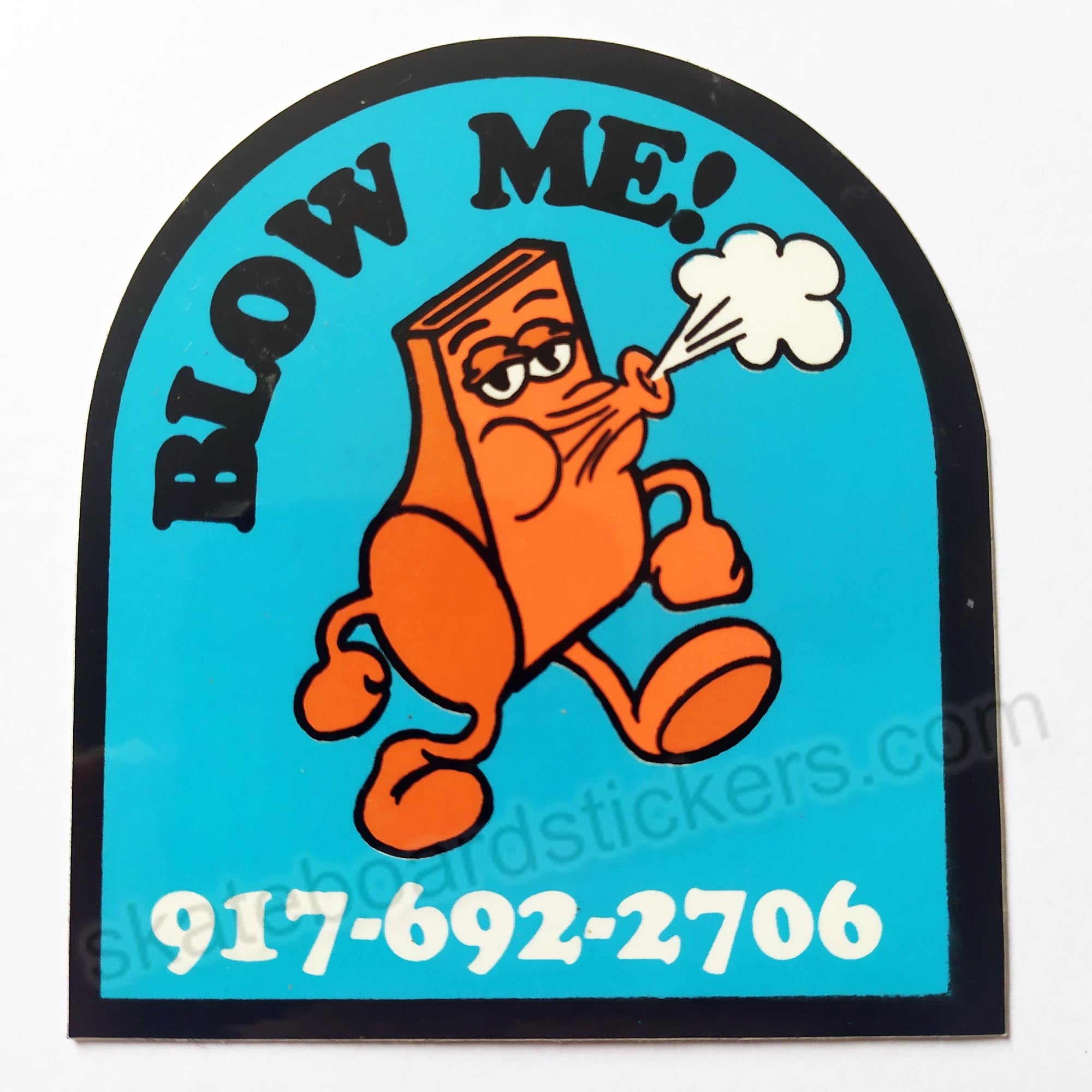 Call Me 917 Skateboard Sticker - SkateboardStickers.com