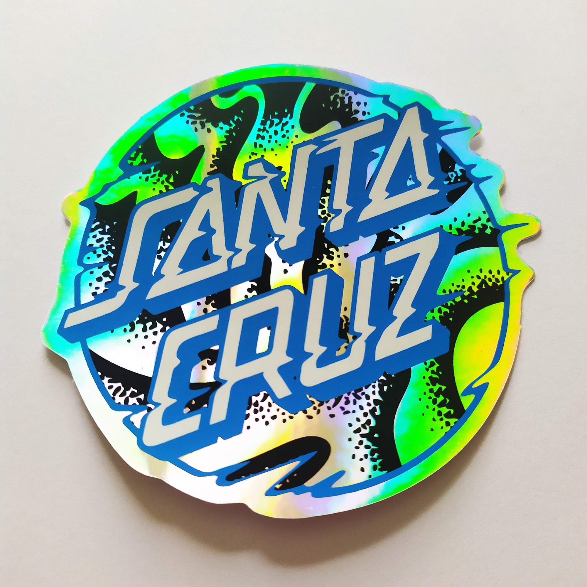 Santa Cruz Vivid Slick Dot Metallic Skateboard Sticker - SkateboardStickers.com