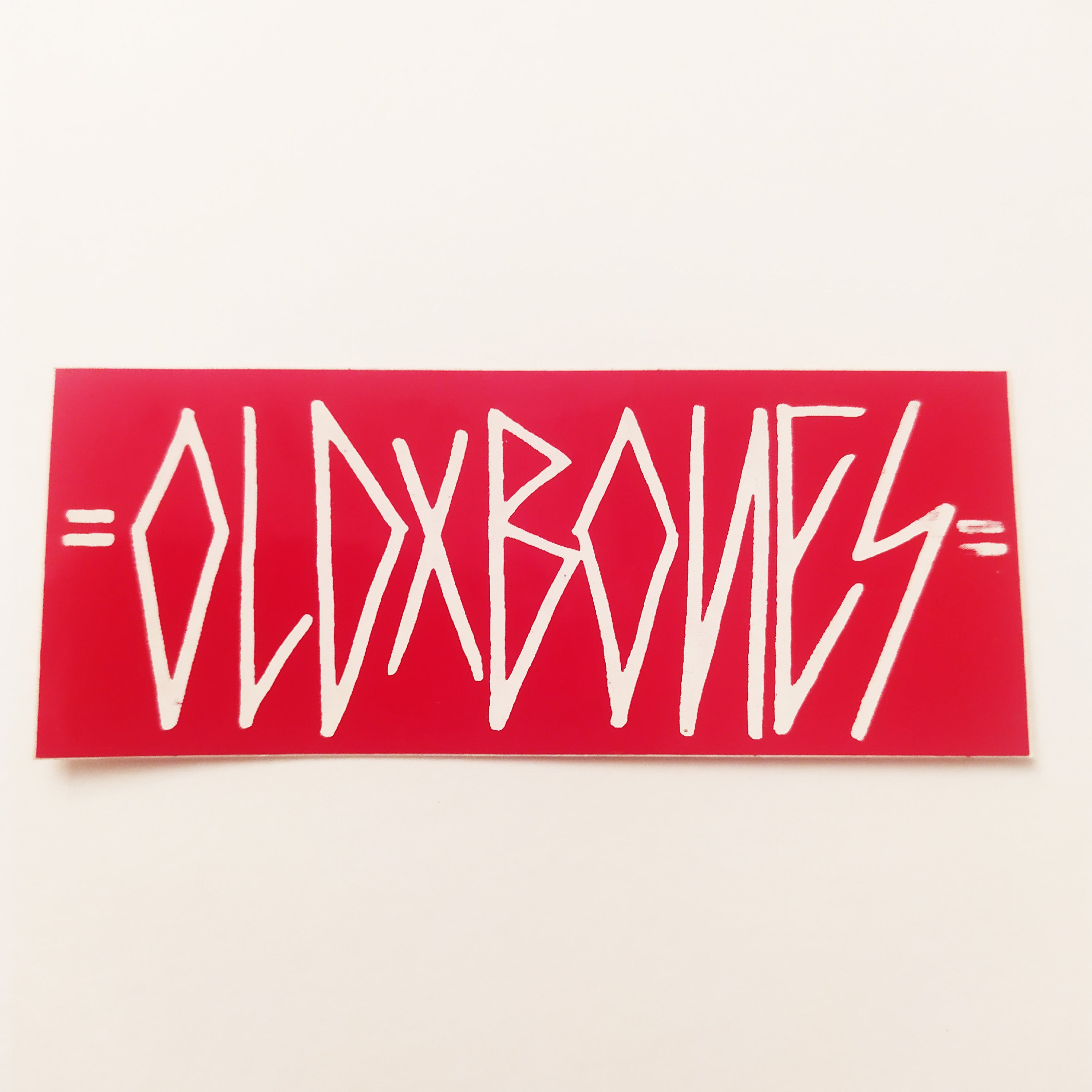 Old Bones Skateboard Sticker - Red