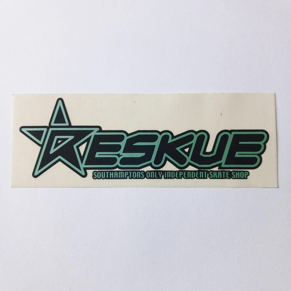 Reskue Skate Shop Skateboard Sticker - SkateboardStickers.com