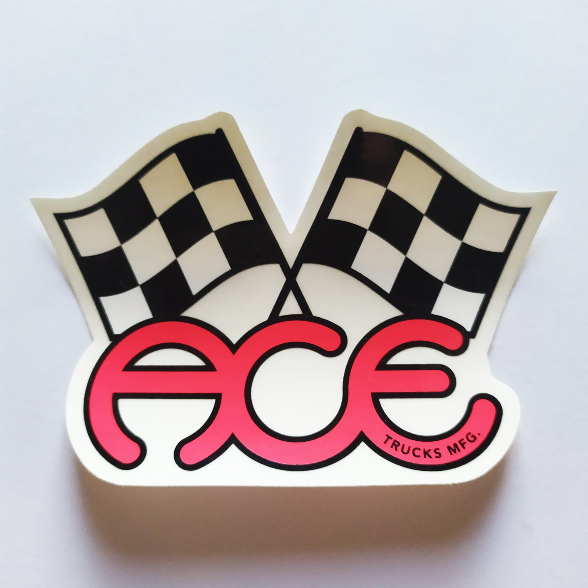 Ace Trucks Skateboard Sticker - "Chequered Flag" - SkateboardStickers.com
