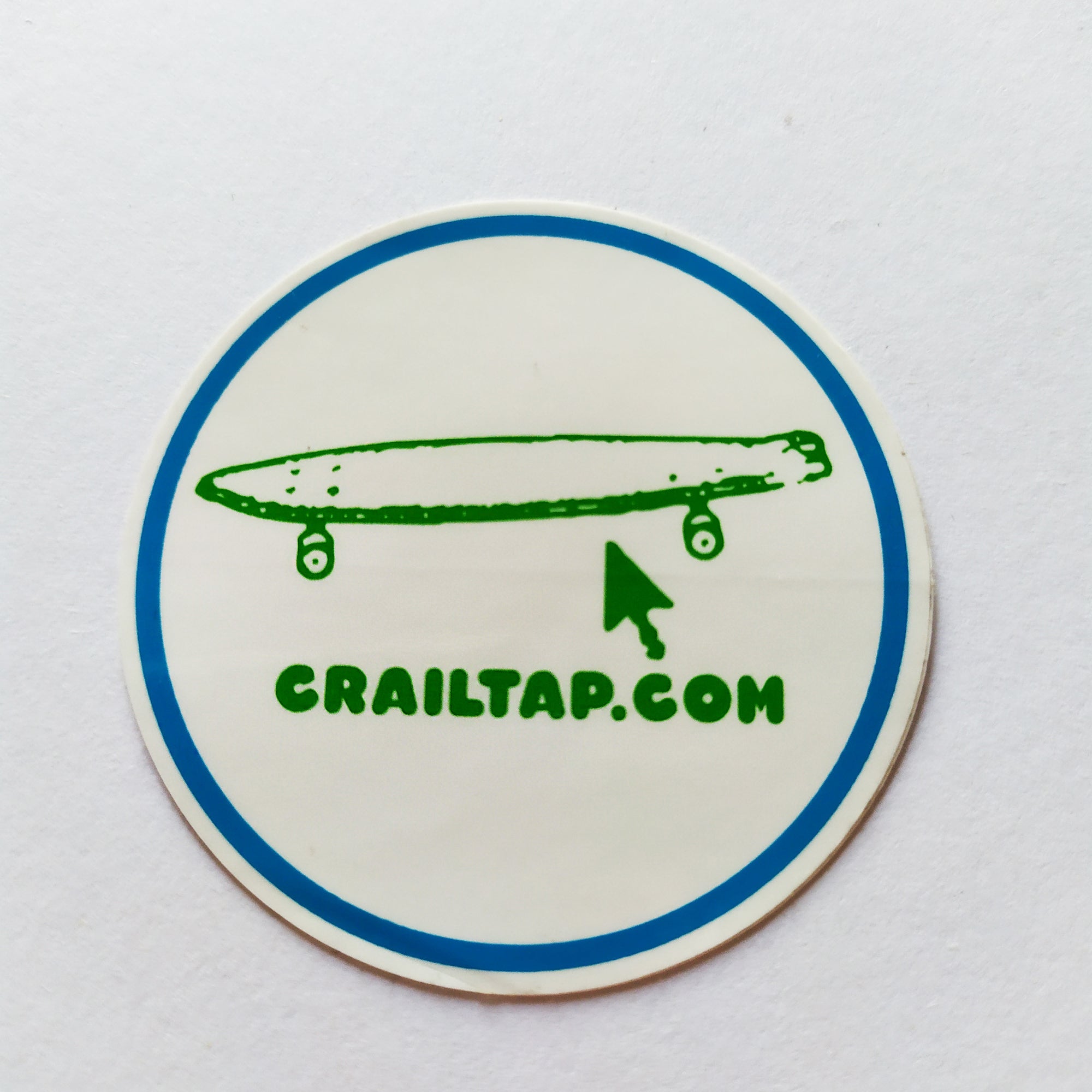 Crailtap Skateboard Sticker - "Vintage Board" Circle