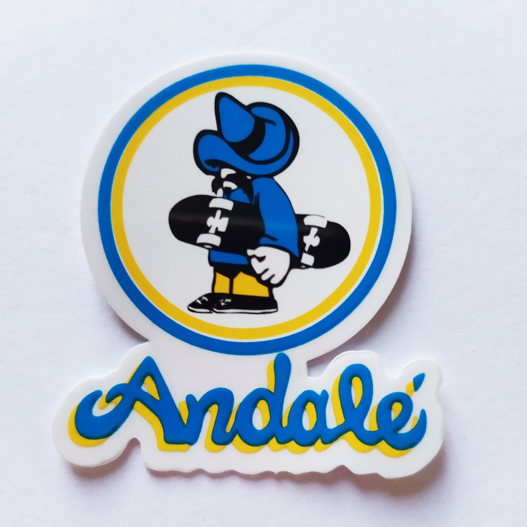 Andale Bearings Skateboard Sticker - Pushing Skater (small)